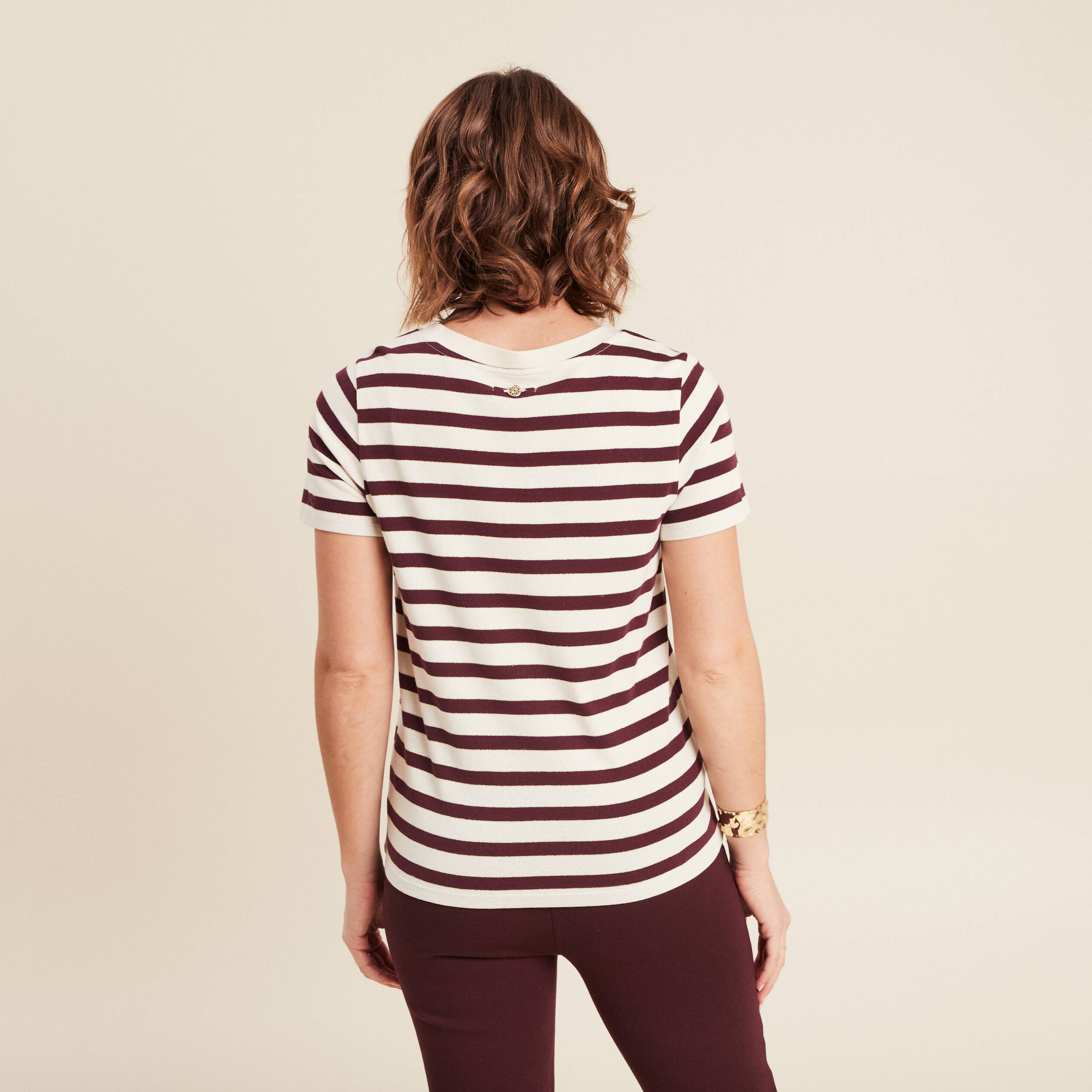 t shirt manches courtes bordeaux femme T-shirt manches courtes bordeaux femme