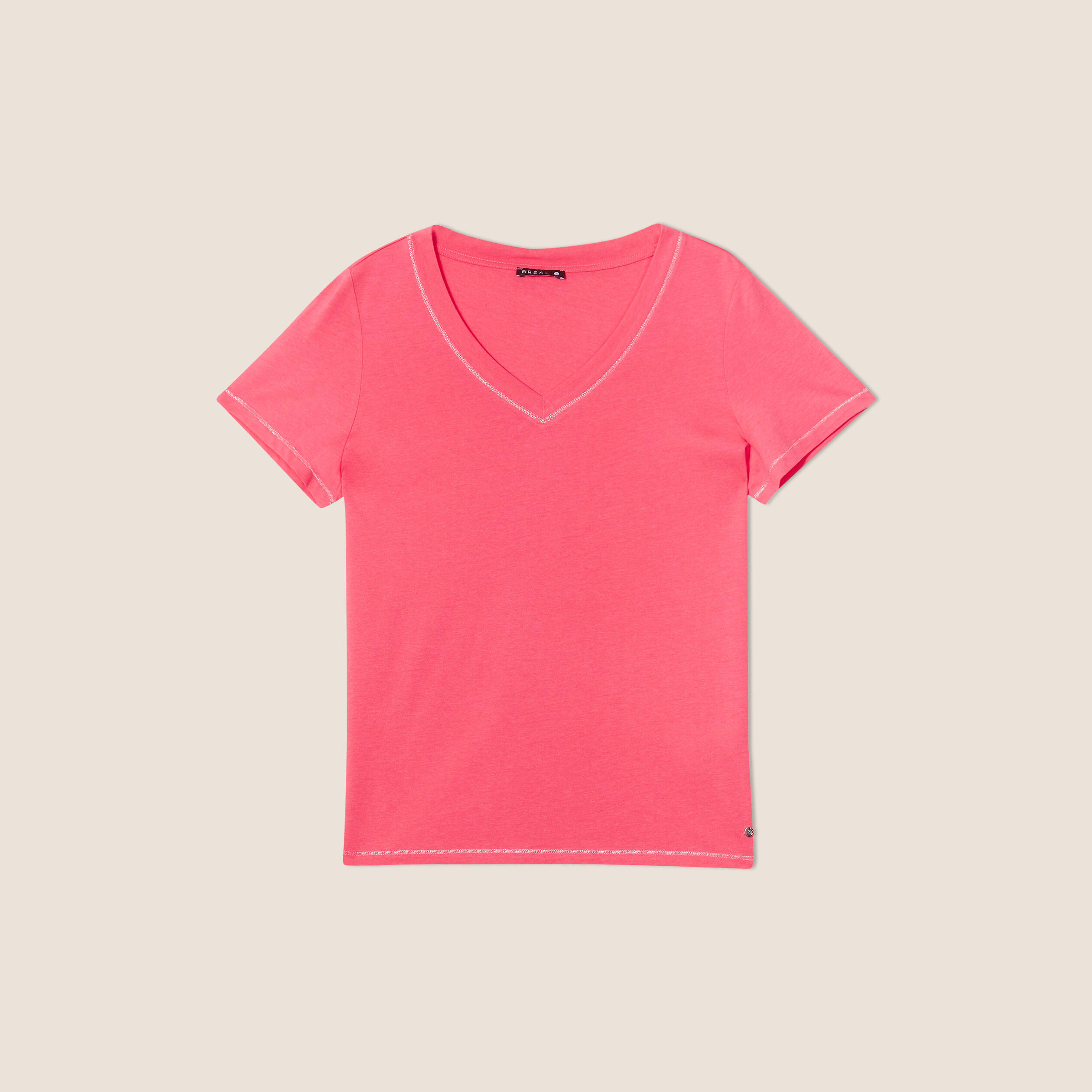 t shirt manches courtes rose framboise femme T-shirt manches courtes rose framboise femme