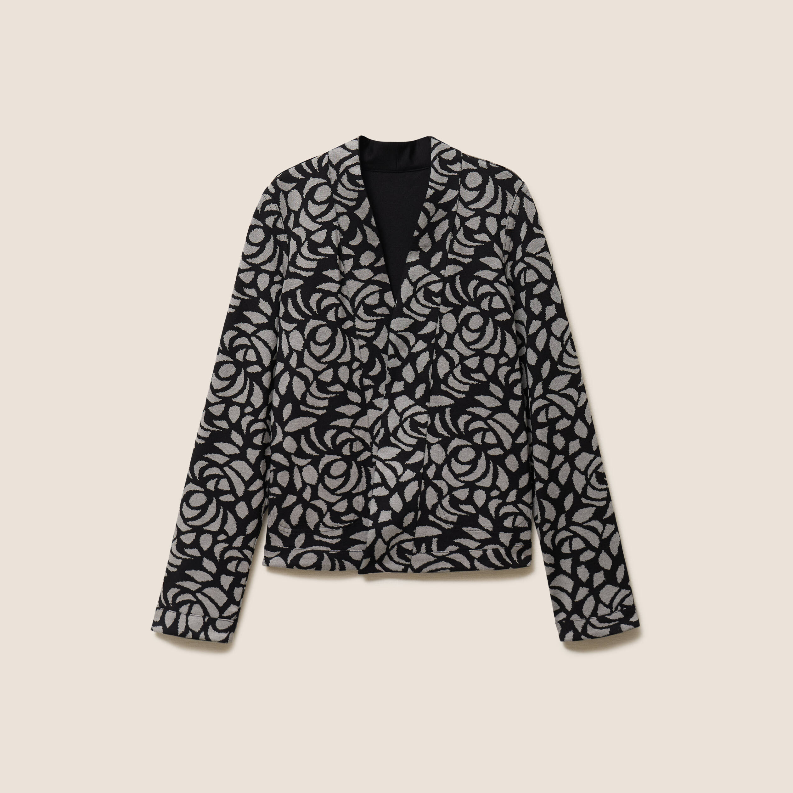 Veste droite r&eacute;versible noir femme