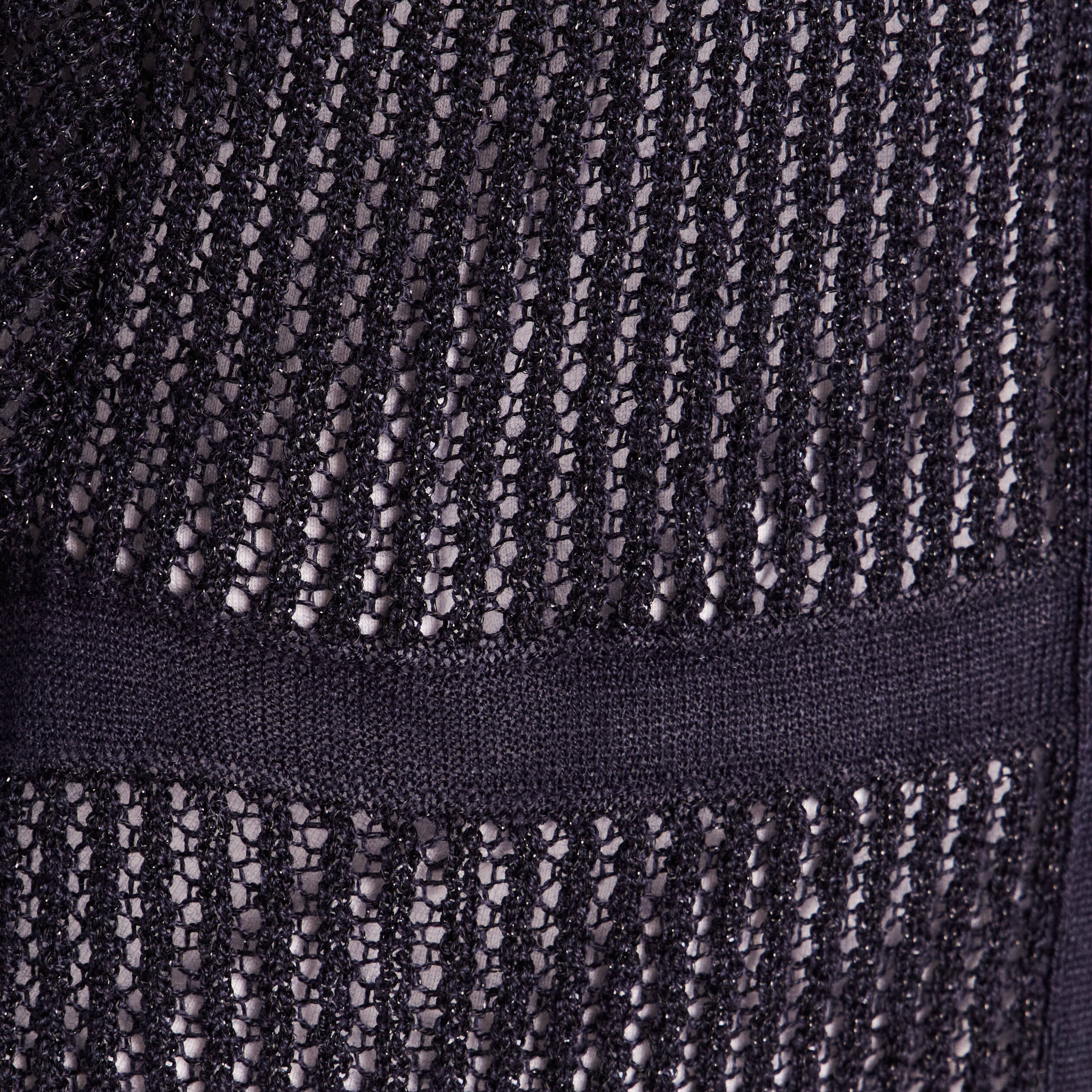 Gilet ajour&eacute; &agrave; capuche manches longues bleu marine femme
