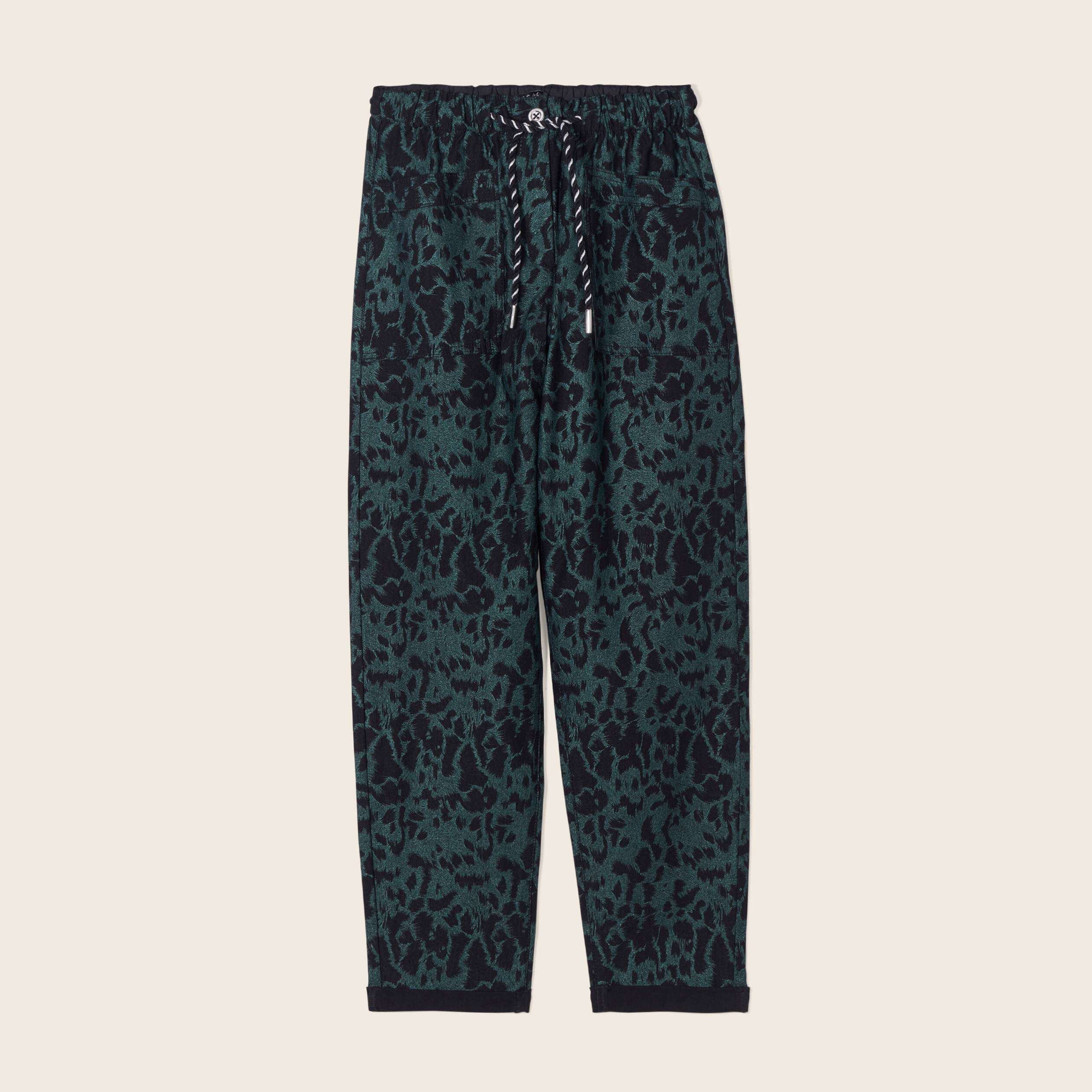 Pantalon décontracté vert kaki femme