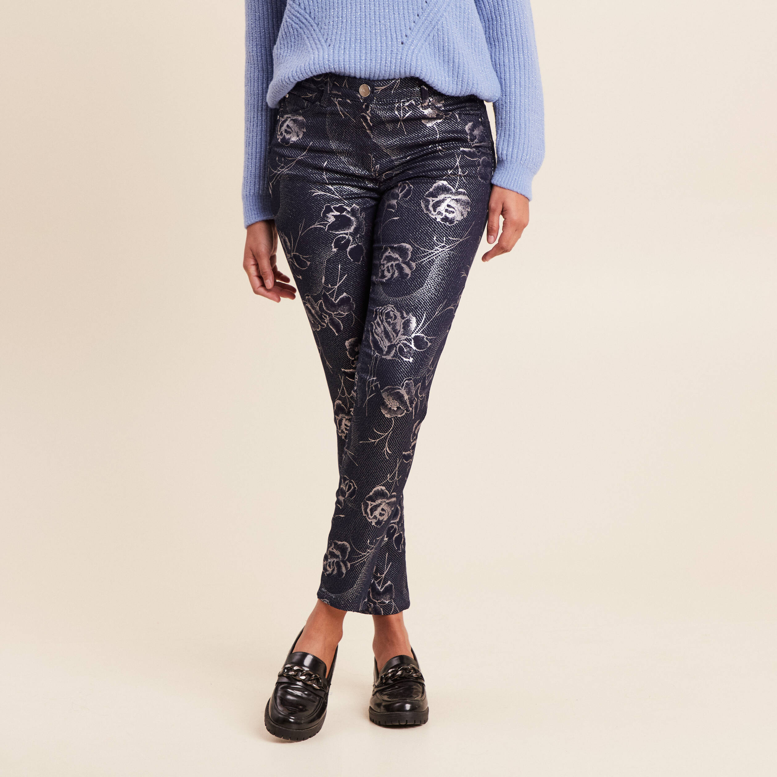 Pantalon magique Le L&eacute;ger enduit bleu femme