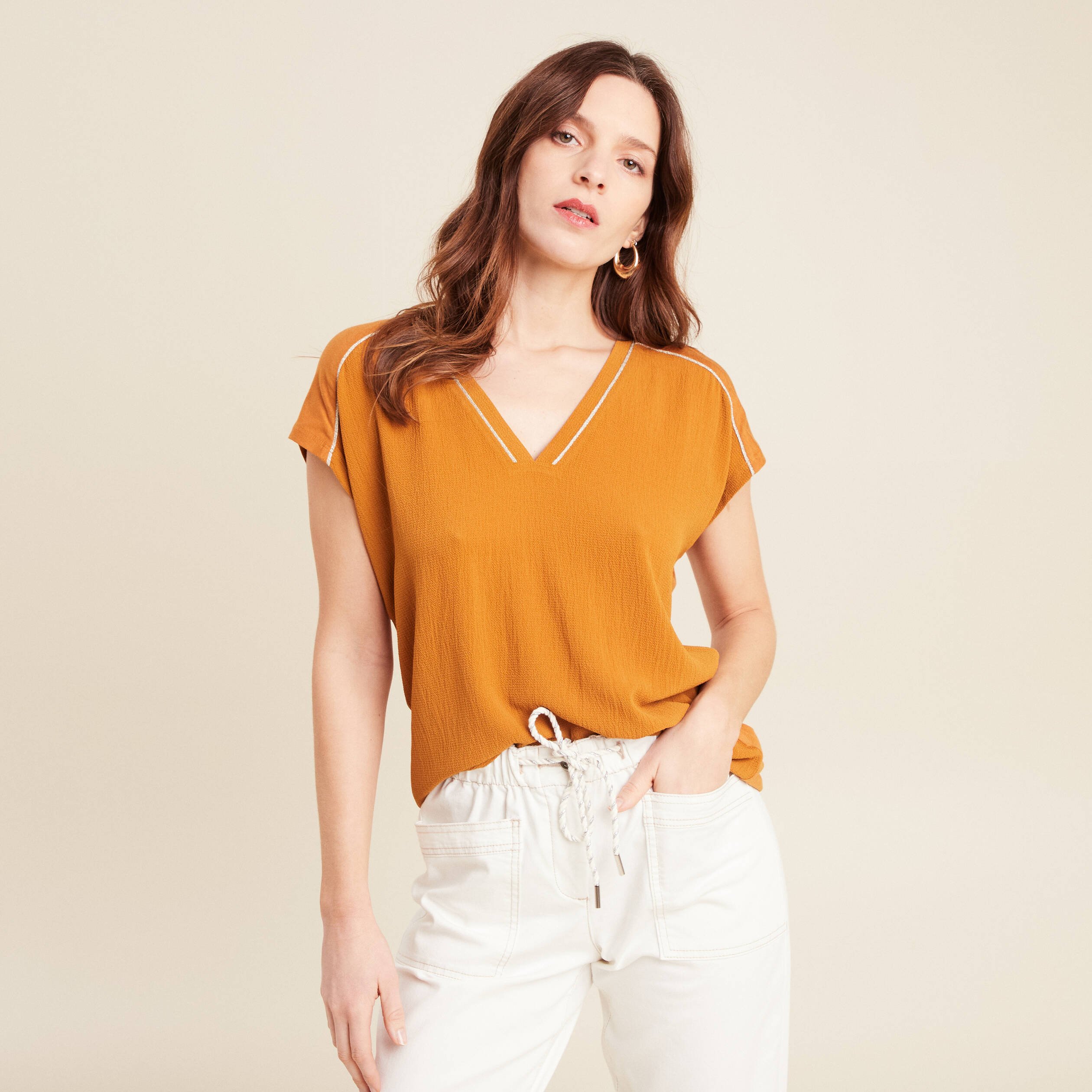 t shirt manches courtes camel femme T-shirt manches courtes camel femme