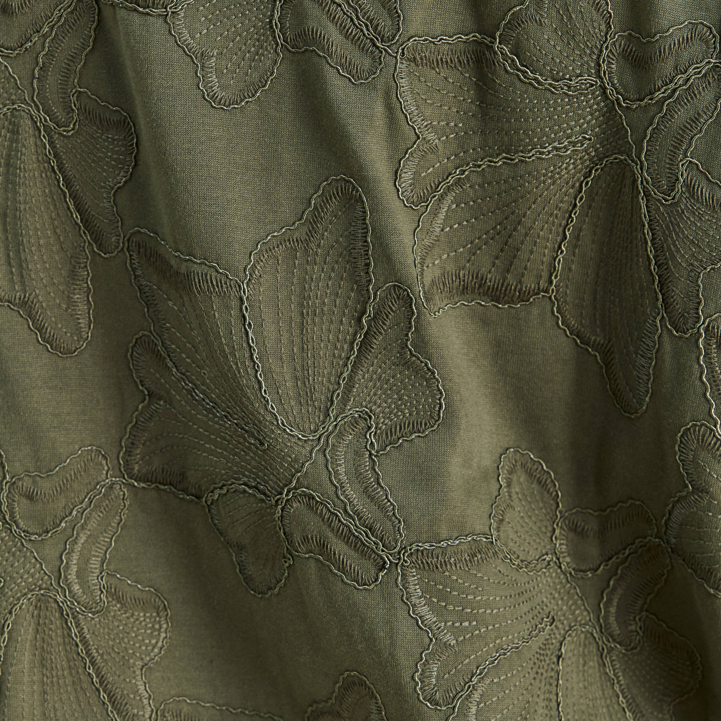 Blouse col rond manches 3/4 bas resserr&eacute; vert kaki femme