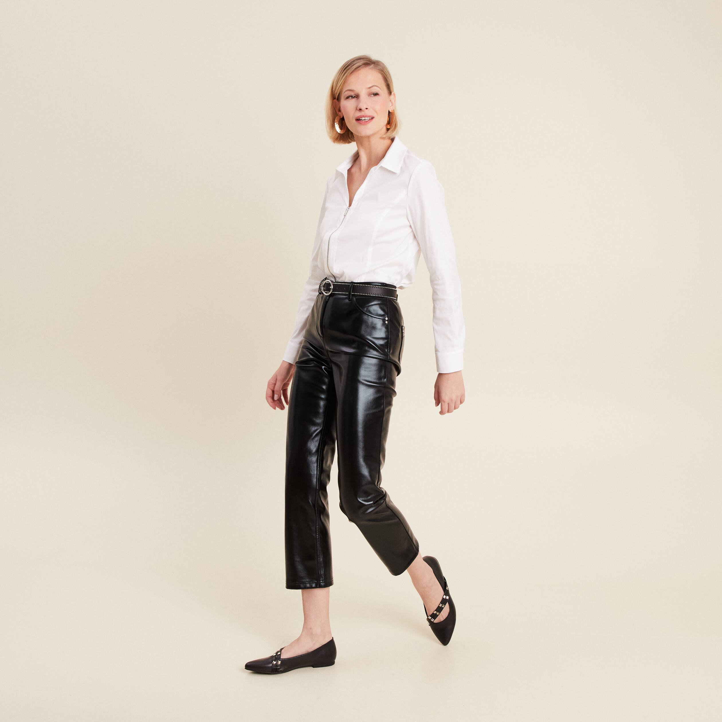 chemise manches longues zippee blanc femme Chemise manches longues zippée blanc femme