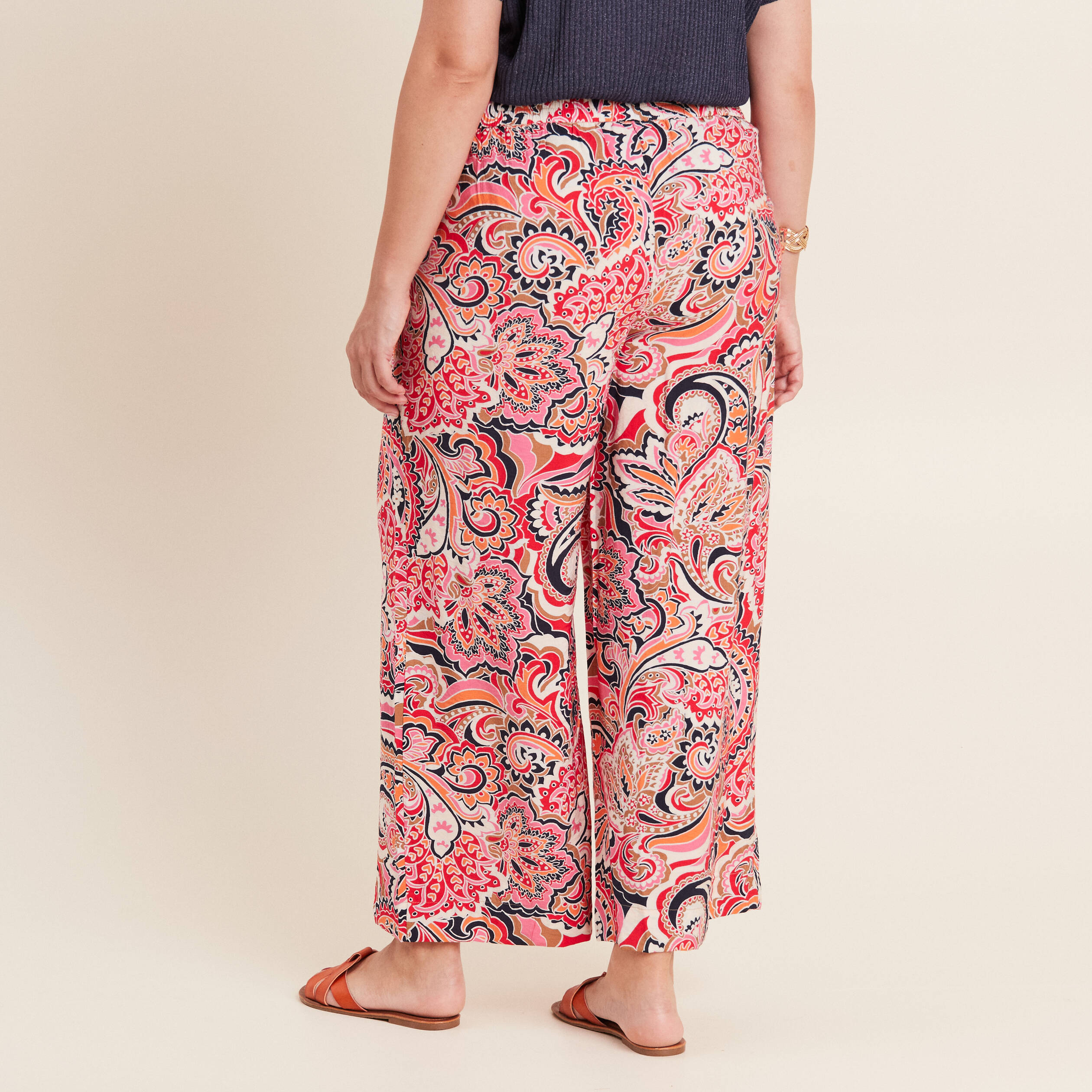 pantalon fluide 78eme multicolore femme Pantalon fluide 7/8ème multicolore femme