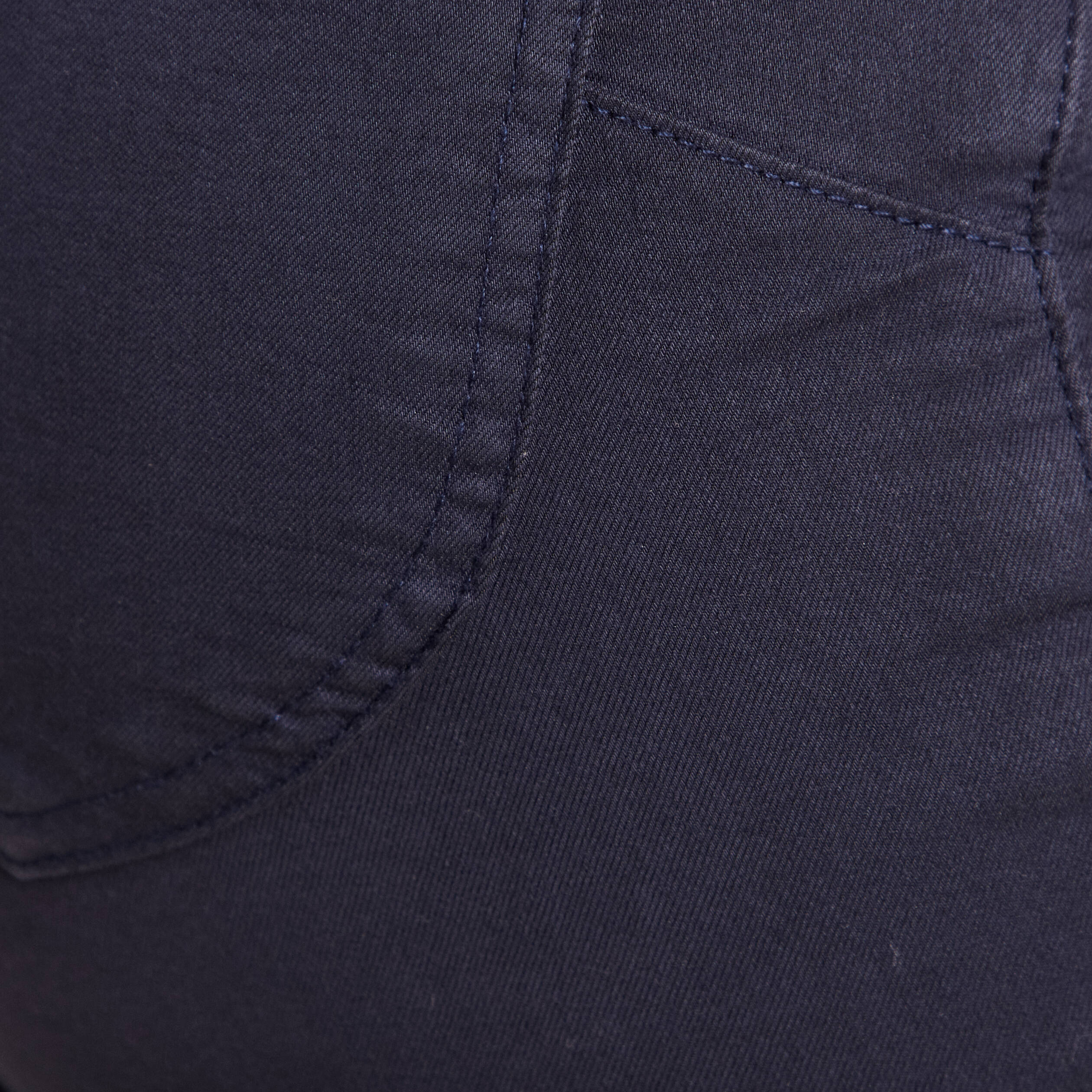 Pantalon léger taille haute long bleu marine femme