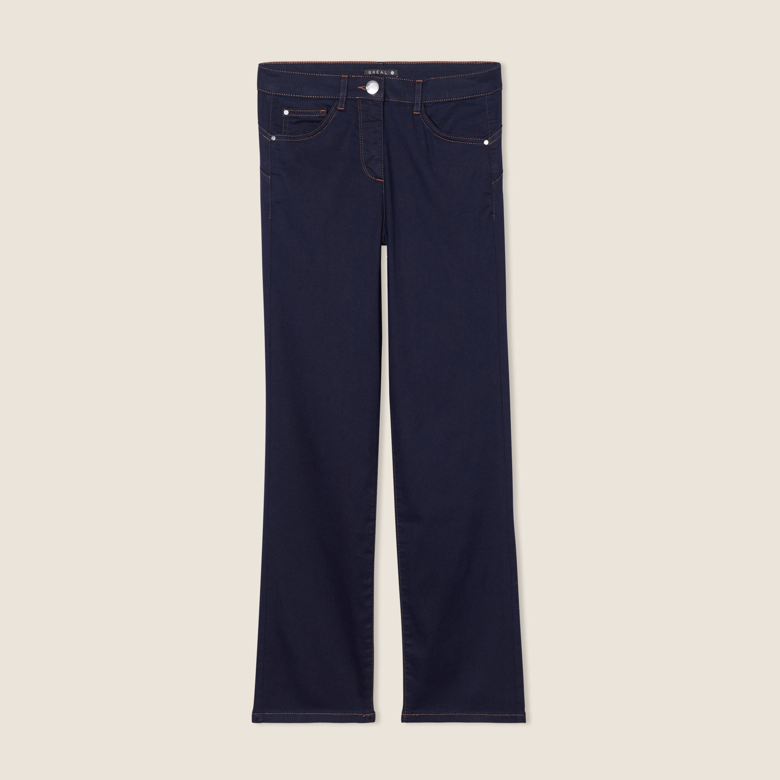 jean droit taille haute 78eme denim brut femme Jean droit taille haute 7/8ème denim brut femme