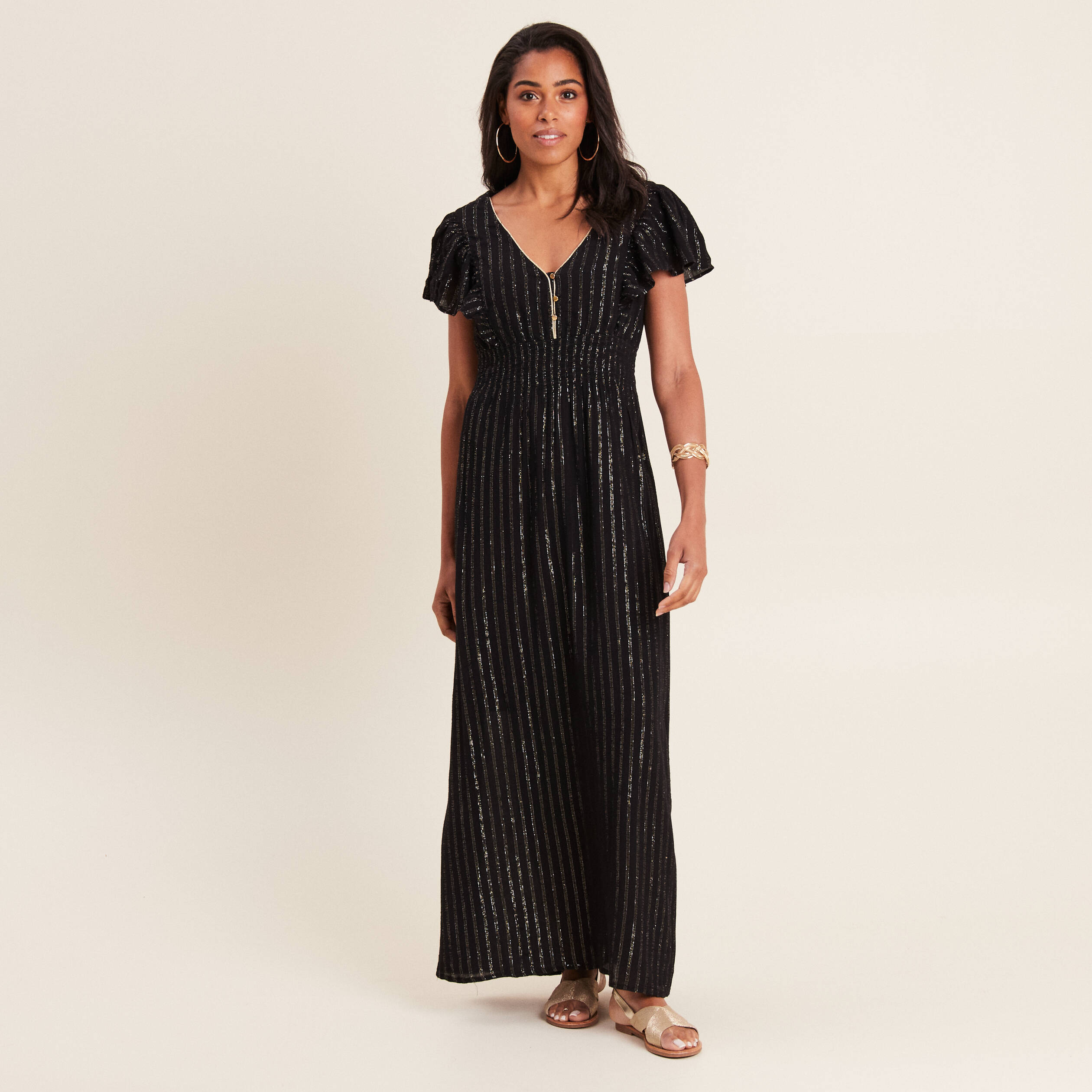 robe longue droite fluide noir femme Robe longue droite fluide noir femme
