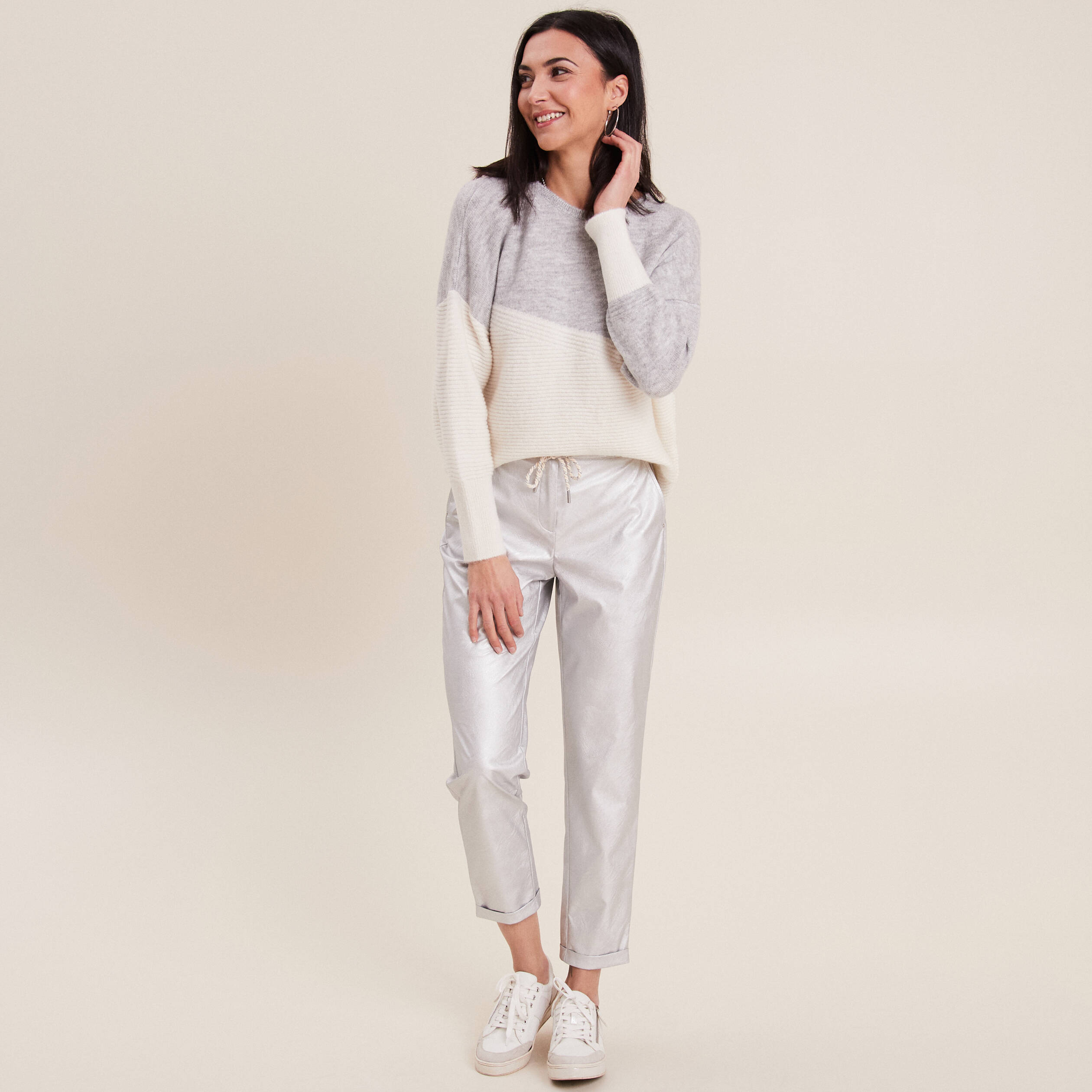 pull manches longues gris femme Pull manches longues gris femme
