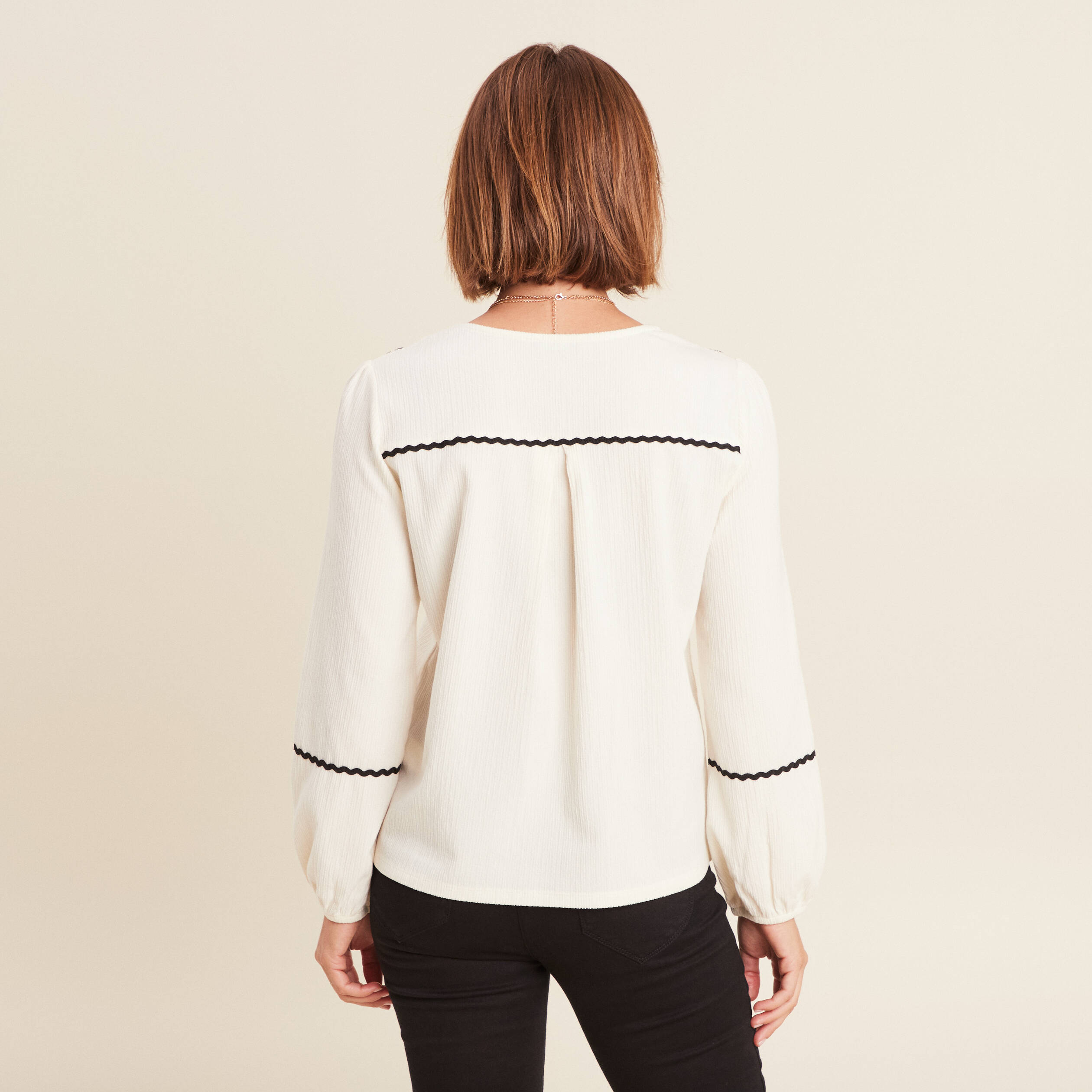 t shirt manches longues ecru femme T-shirt manches longues ecru femme