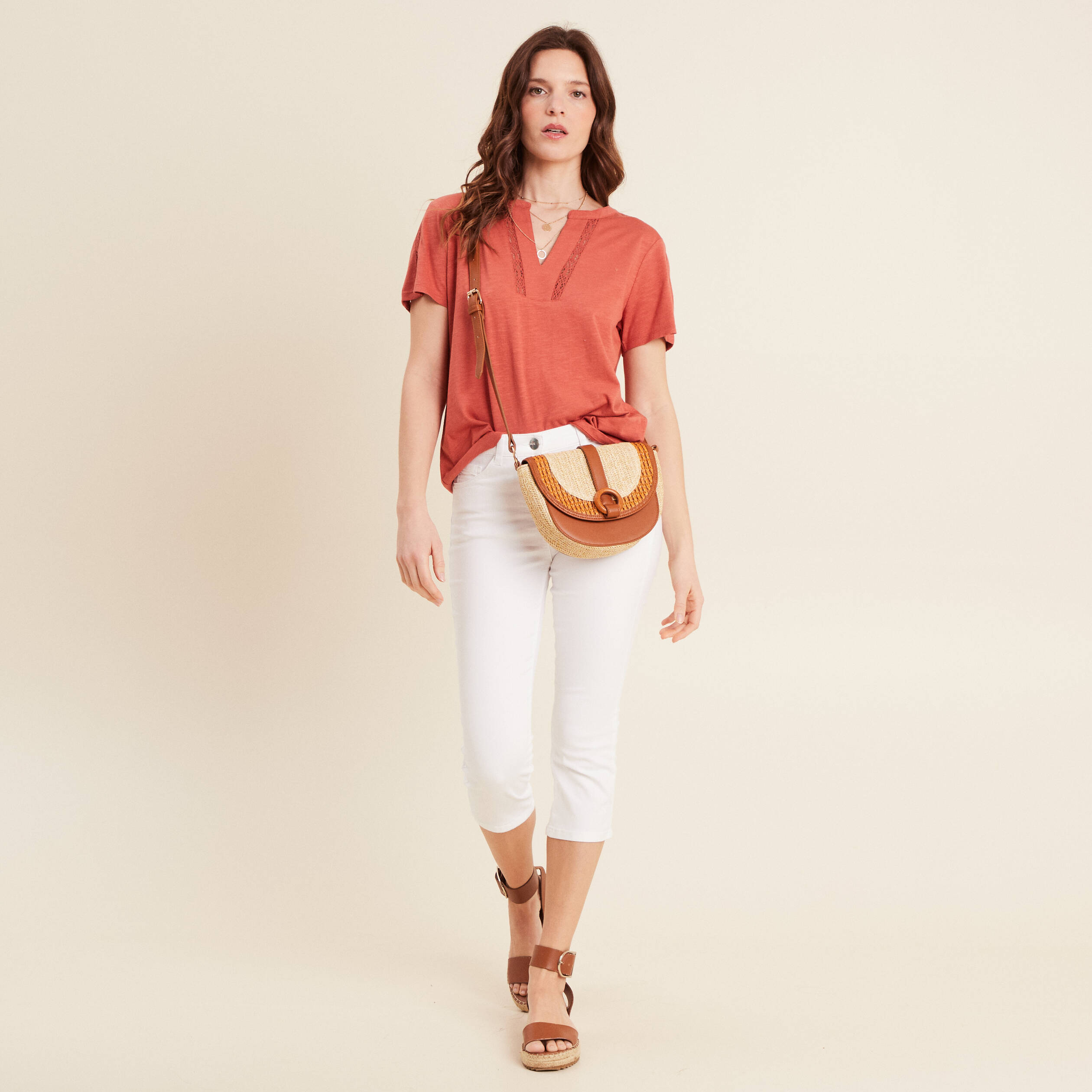 t shirt manches courtes vieux rose femme T-shirt manches courtes vieux rose femme