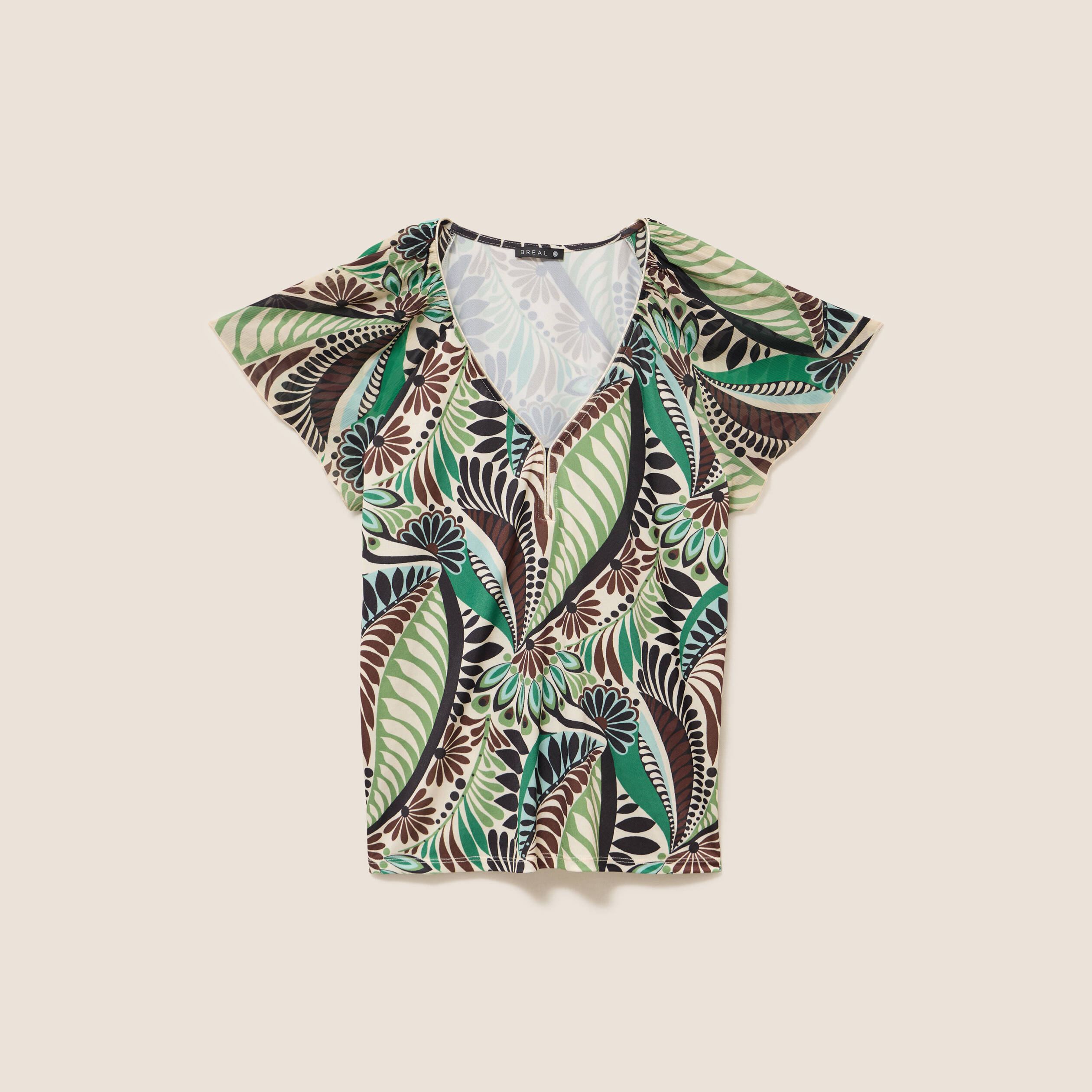 T-shirt manches courtes vert femme