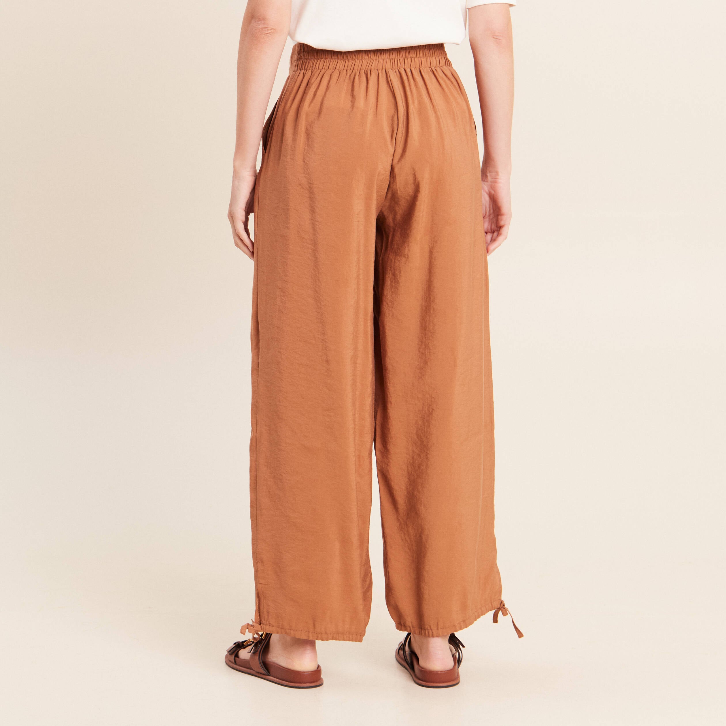 Pantalon bouffant beige femme
