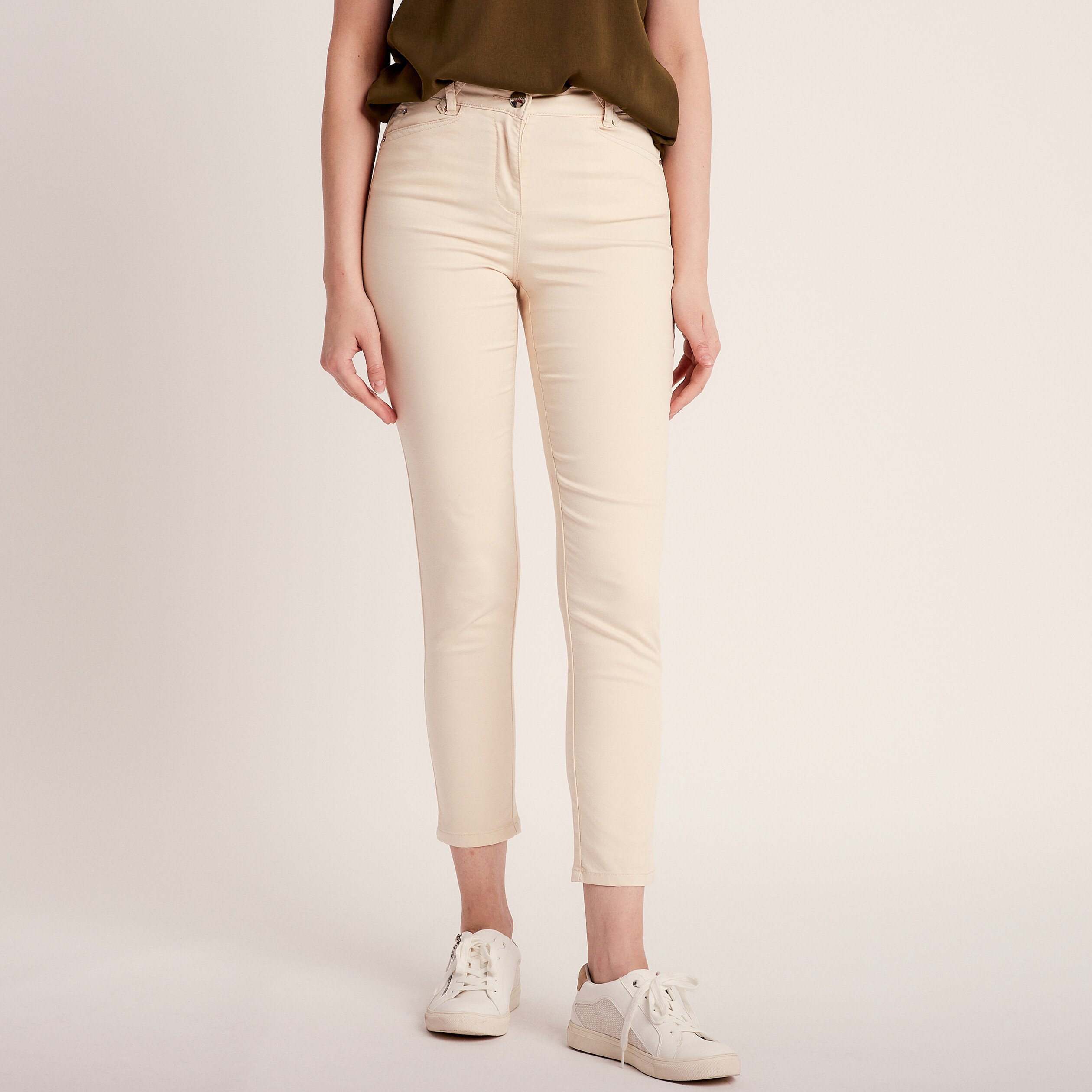 Pantalon slim femme beige outlet
