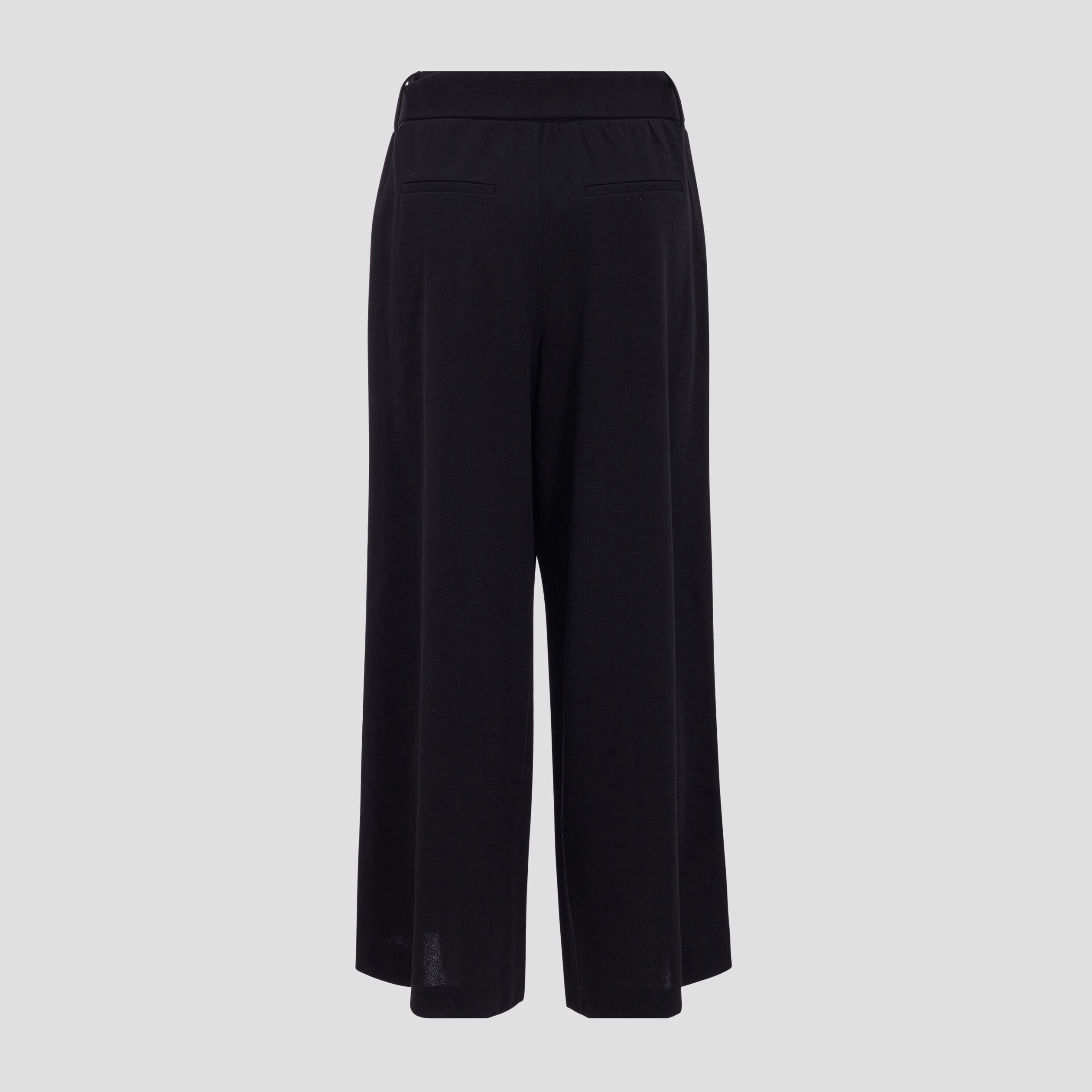 Pantalon large ceinturé noir femme