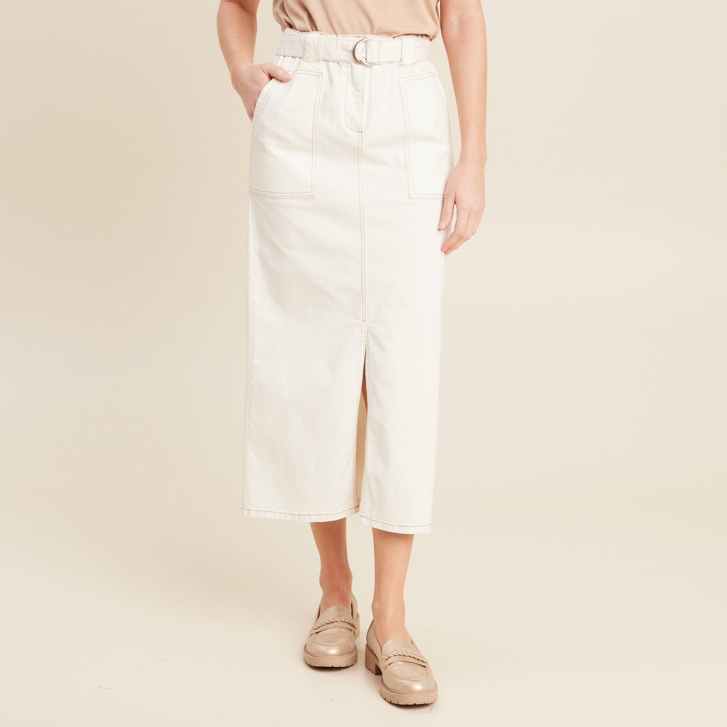 jupe longue fourreau ecru femme Jupe longue fourreau ecru femme