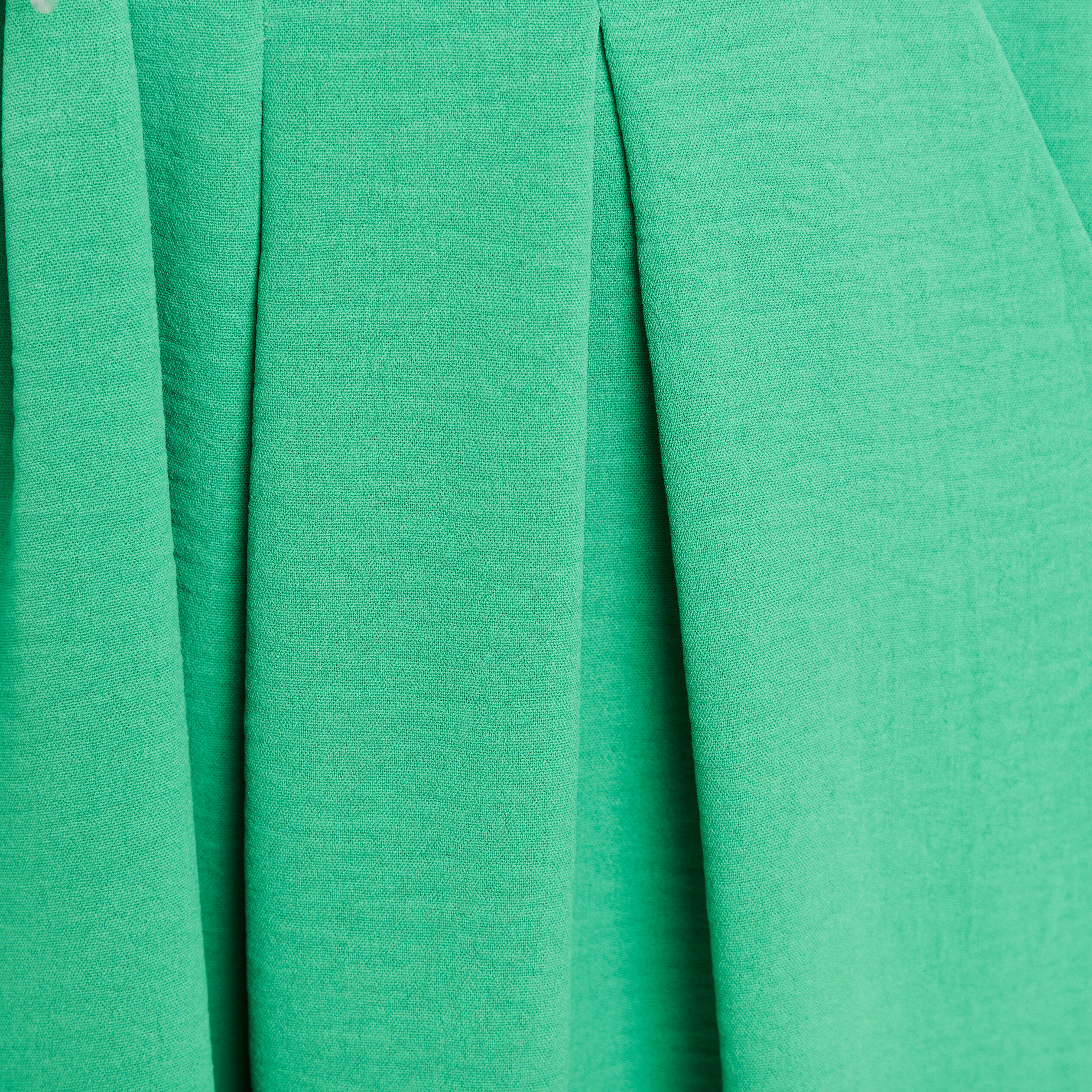 jupe longue evasee ceinturee vert femme Jupe longue évasée ceinturée vert femme