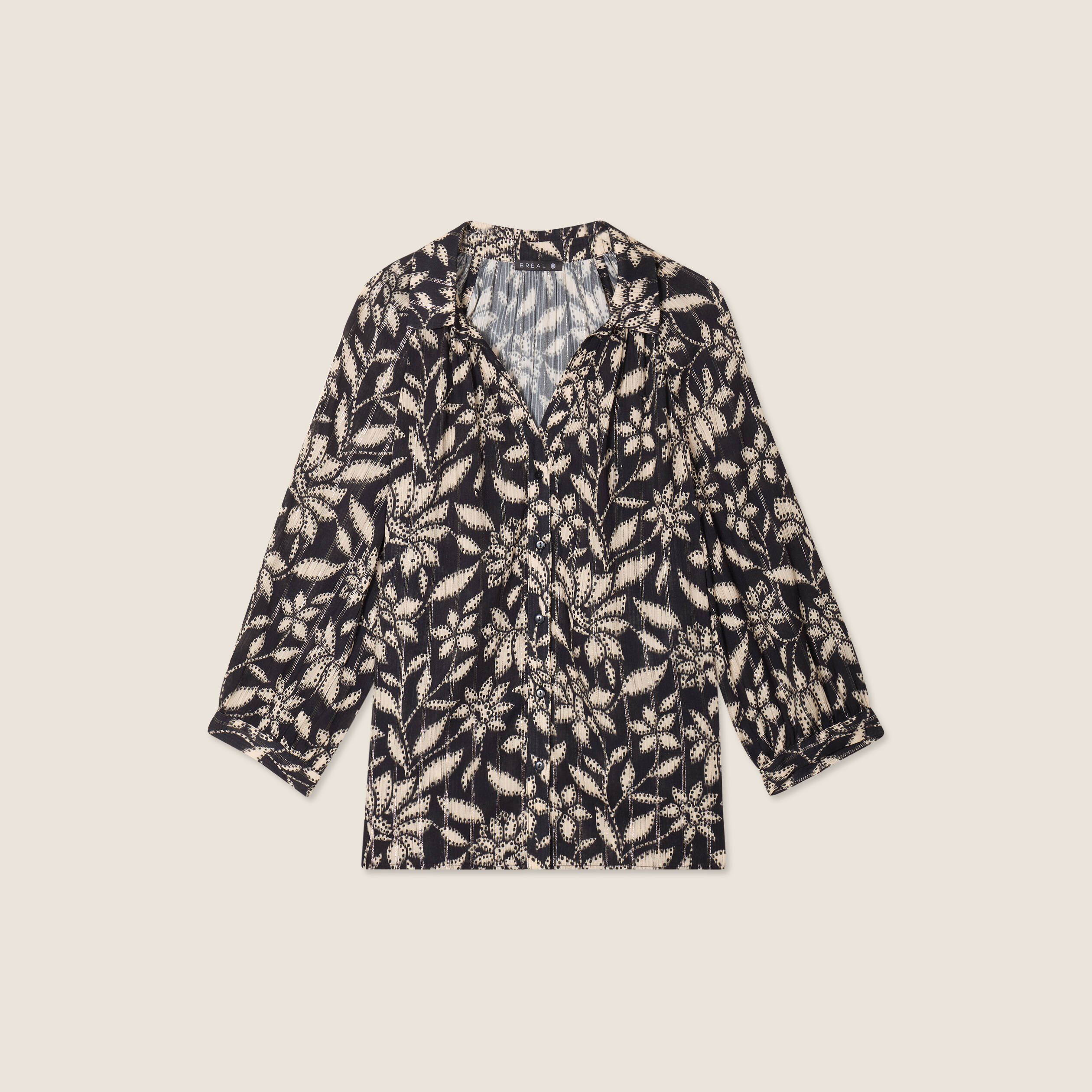 chemise manches 34 noir femme Chemise manches 3/4 noir femme