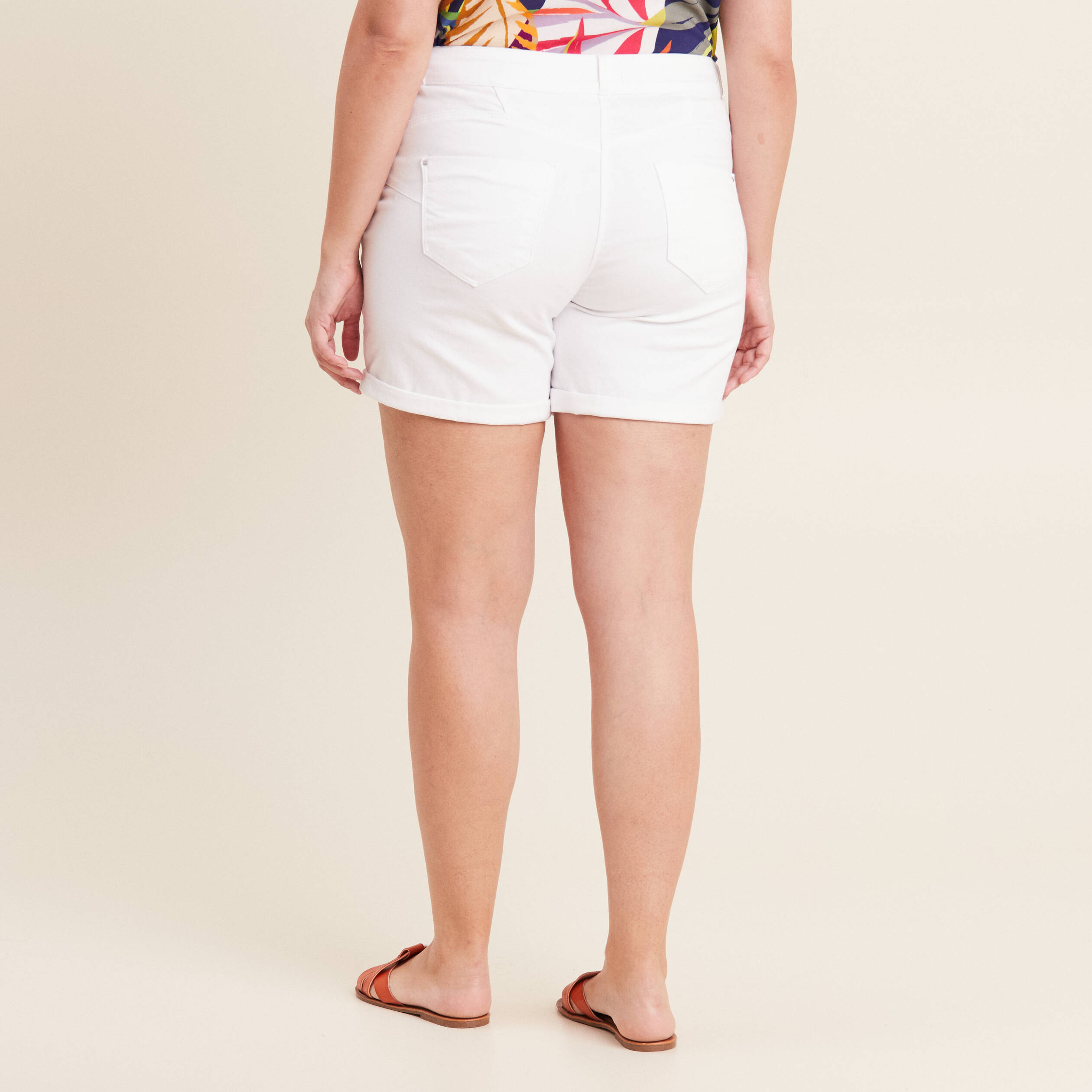 short droit en jean blanc femme Short droit en jean blanc femme