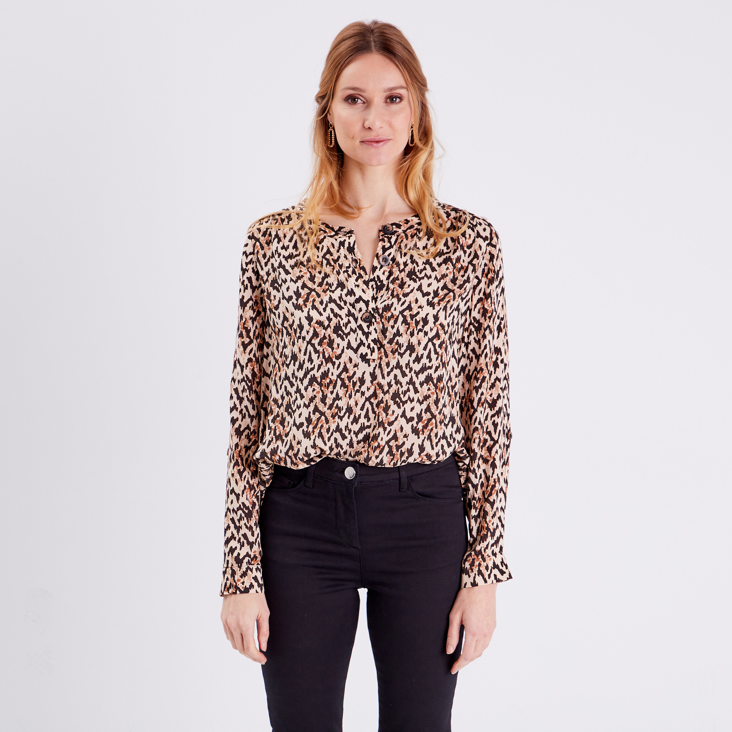 blouse manches longues beige femme Blouse manches longues beige femme