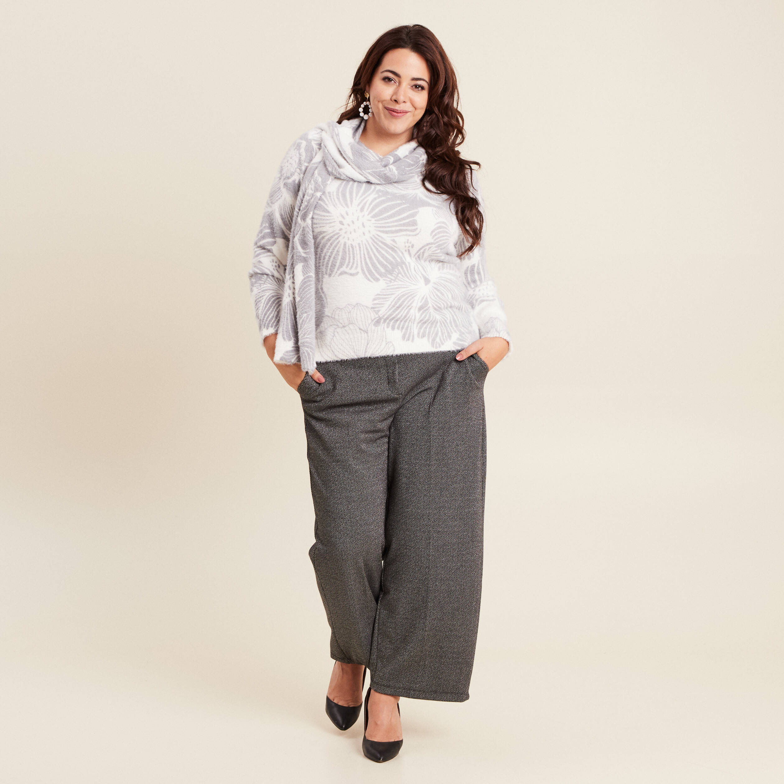 pull manches longues gris femme Pull manches longues gris femme