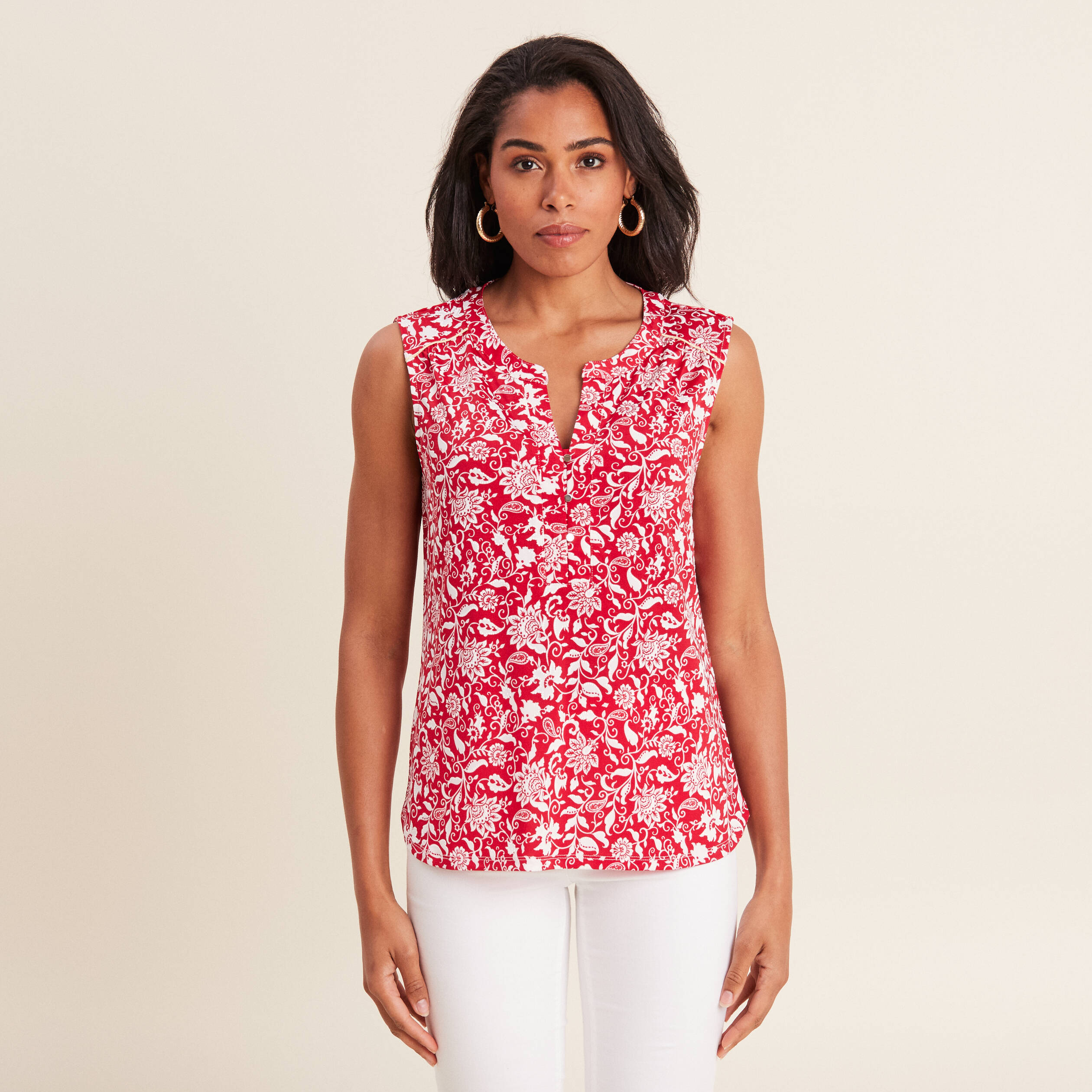 debardeur sans manches rouge femme Débardeur sans manches rouge femme