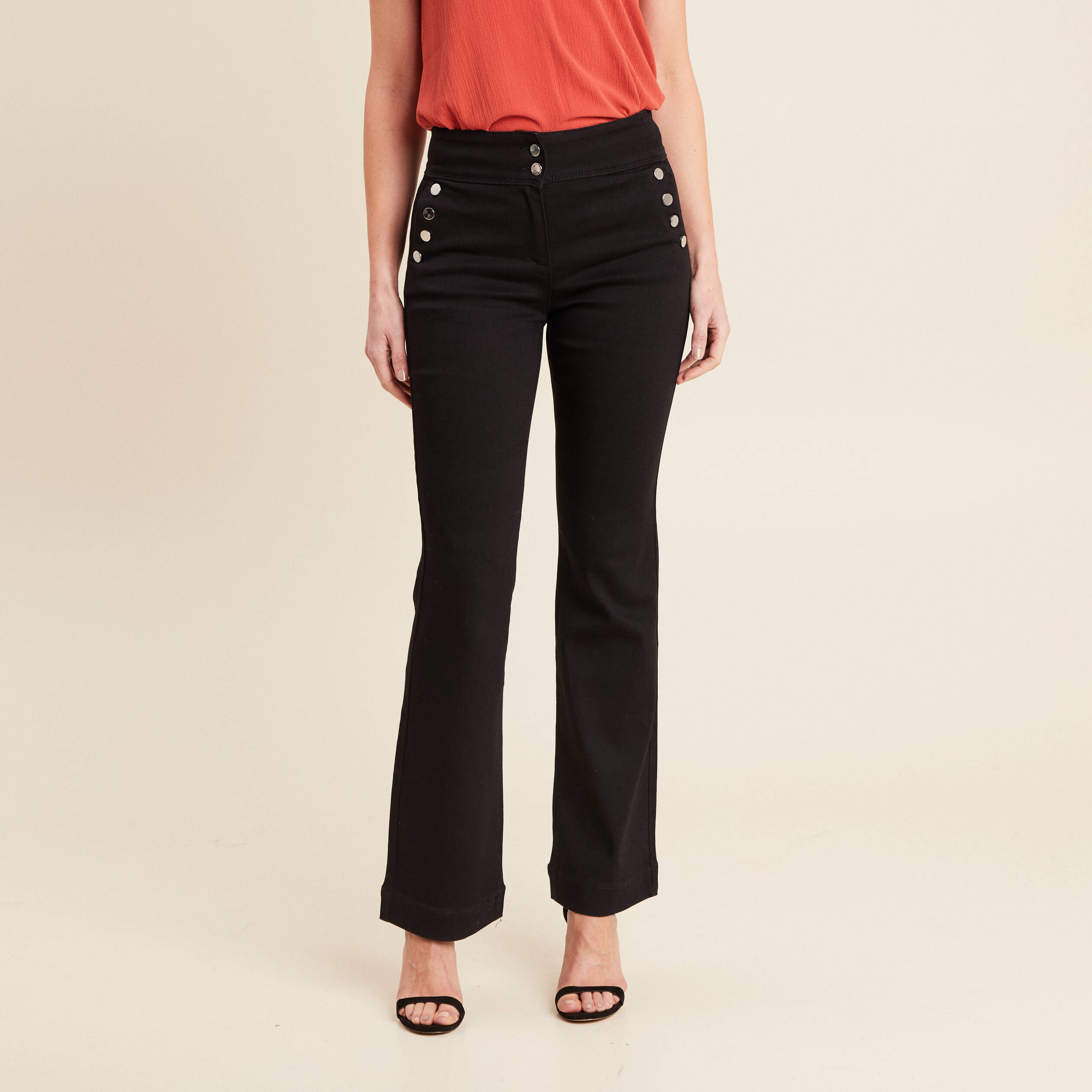 pantalon bootcut a pont noir femme Pantalon bootcut à pont noir femme