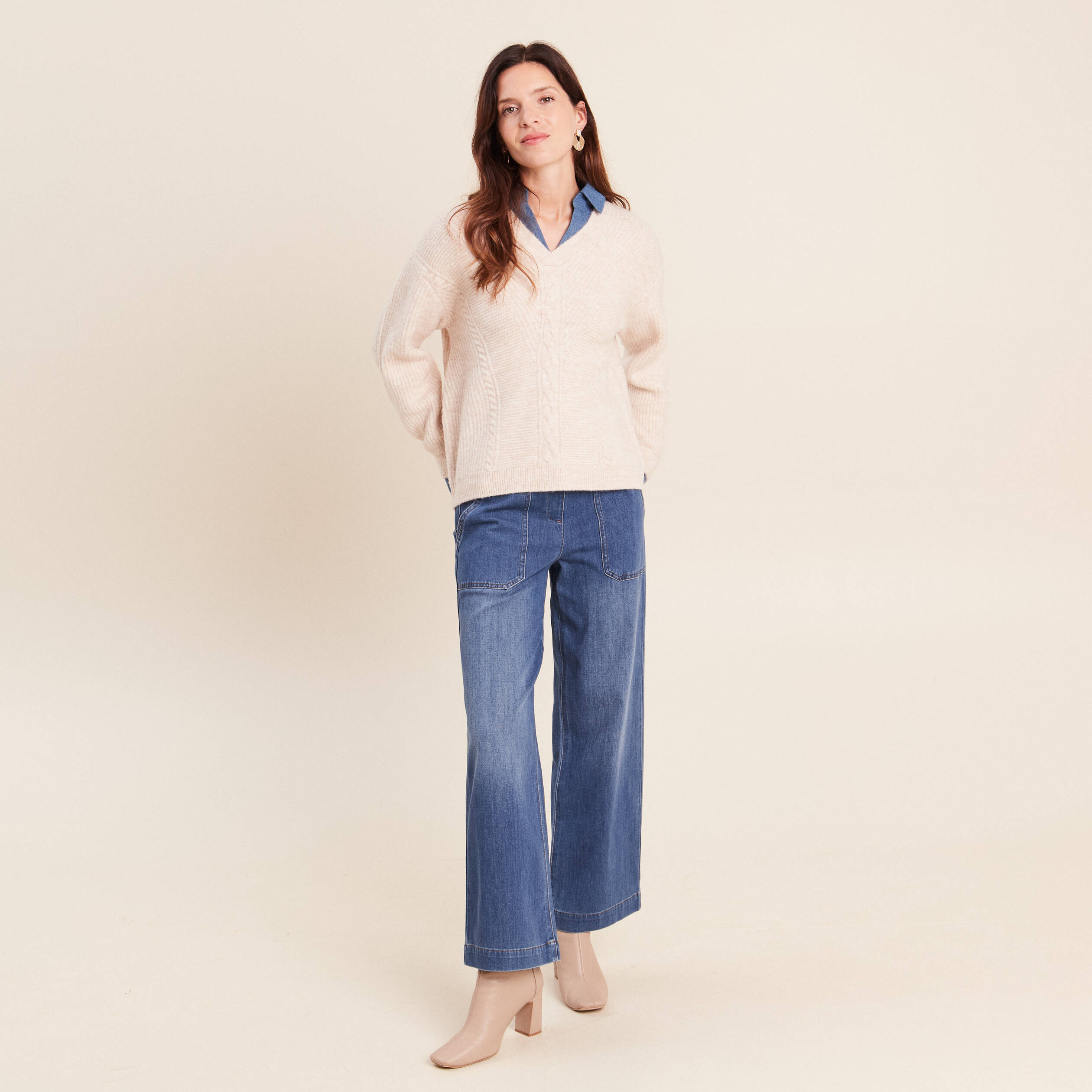Jean denim denim stone femme