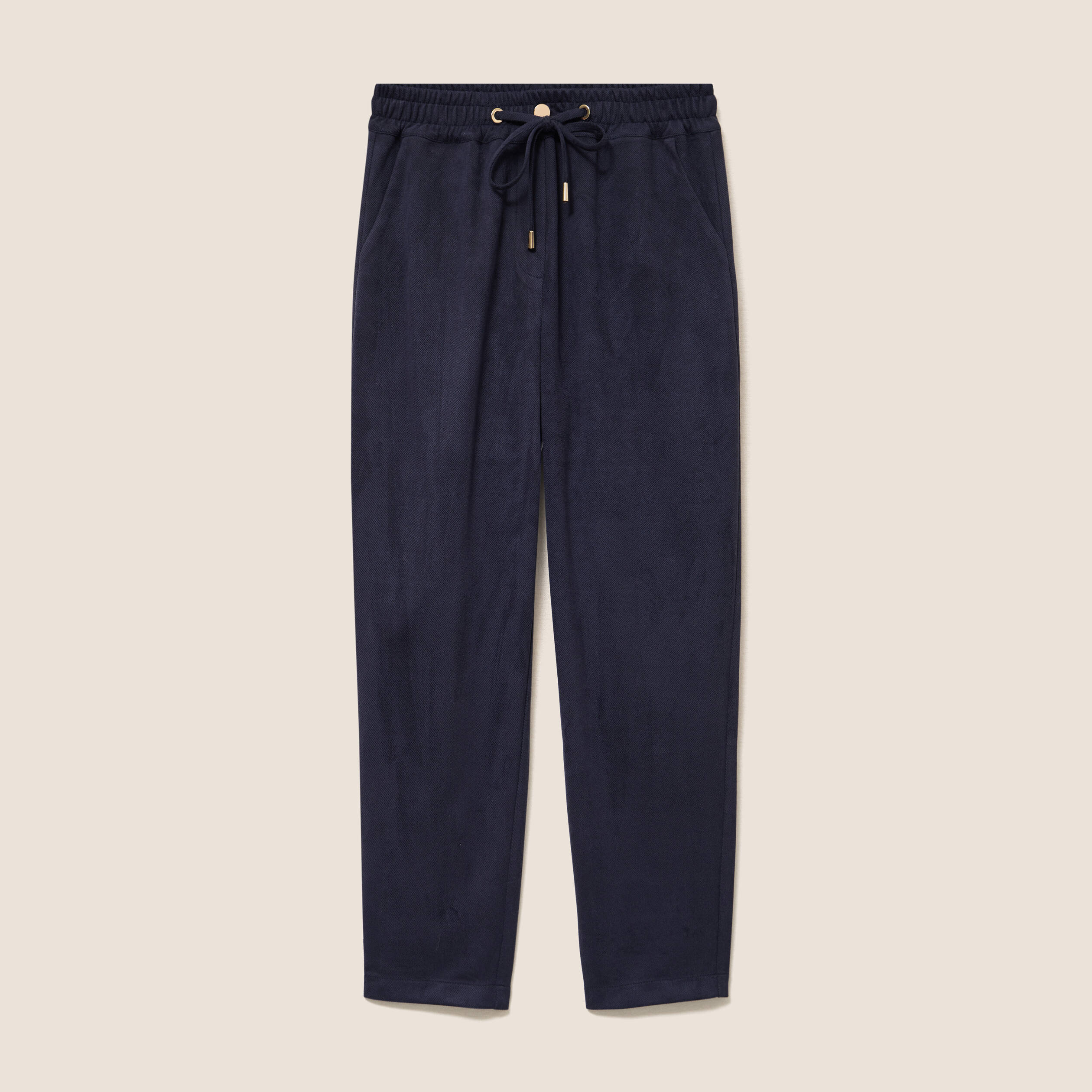 Jogging aspect daim bleu fonc&eacute; femme