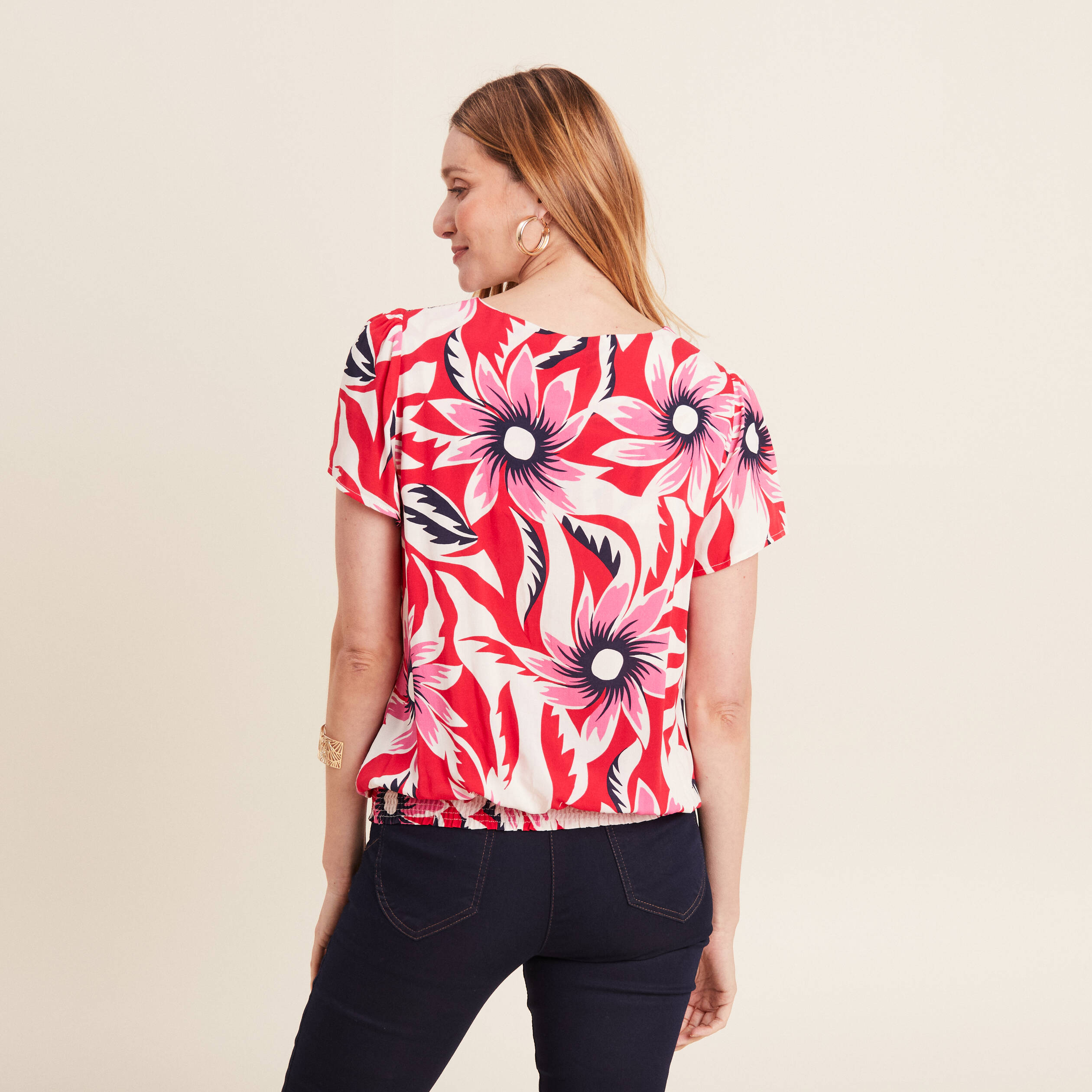 blouse manches courtes rouge femme Blouse manches courtes rouge femme