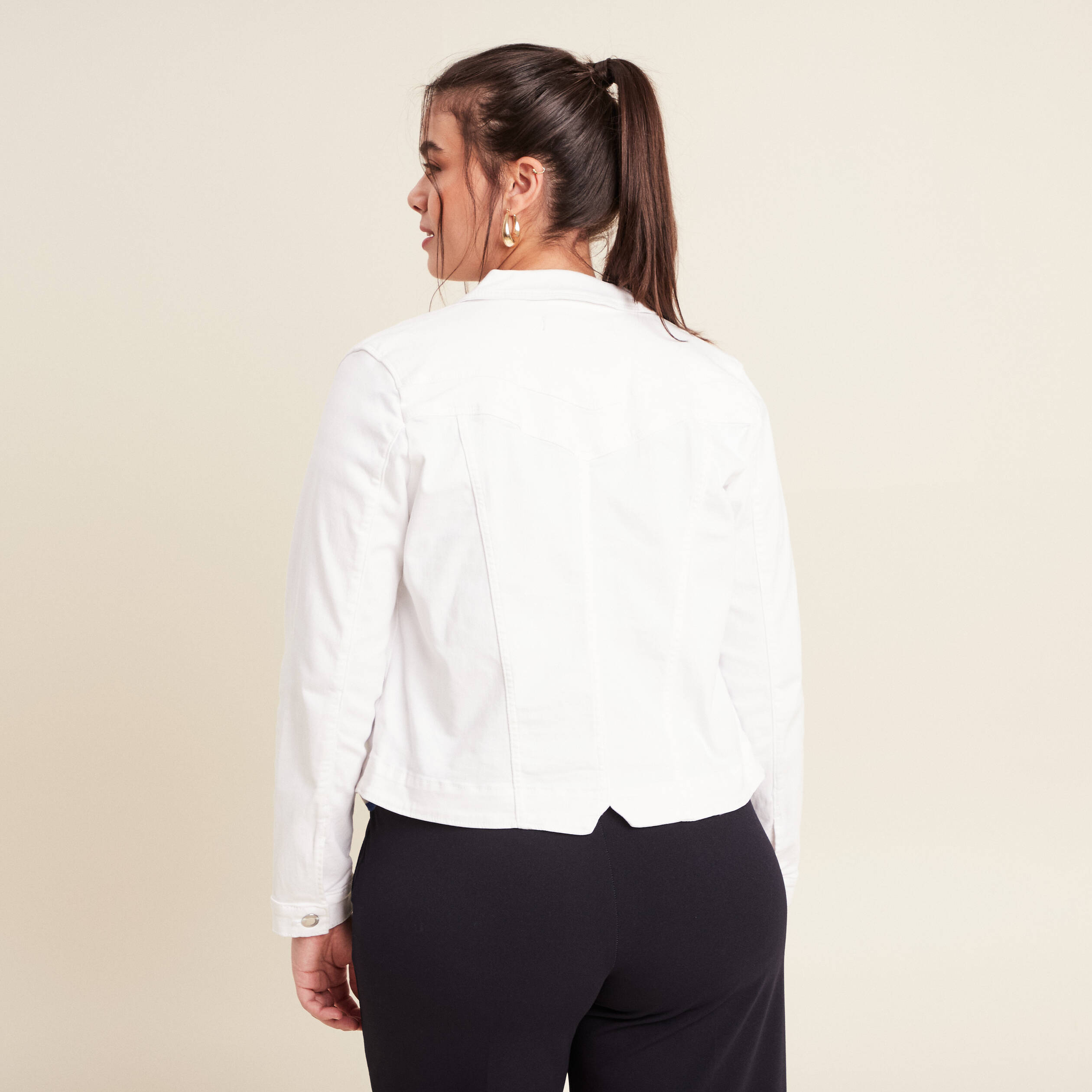 blouson ajuste boutonne ecru femme Blouson ajusté boutonné ecru femme
