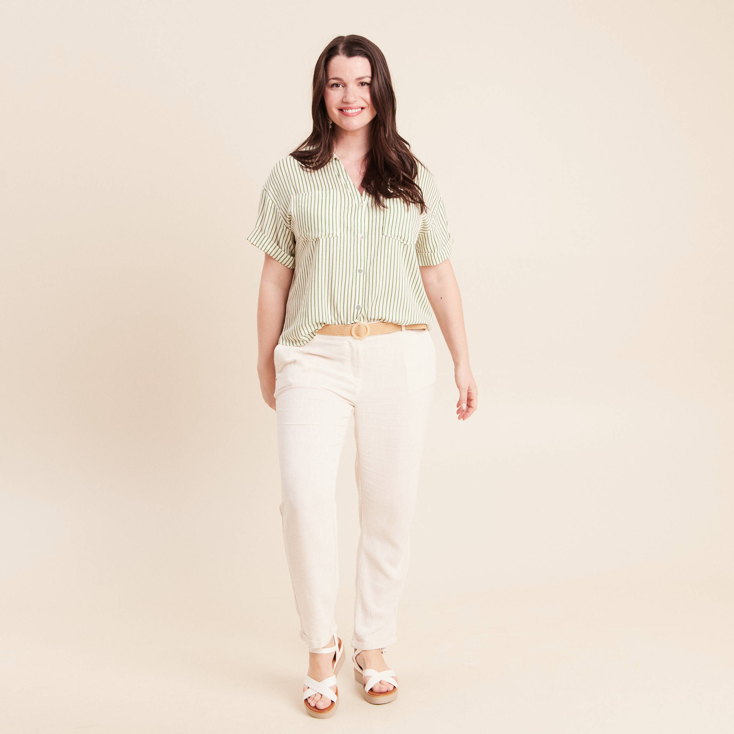 Chemise manches courtes blanc femme