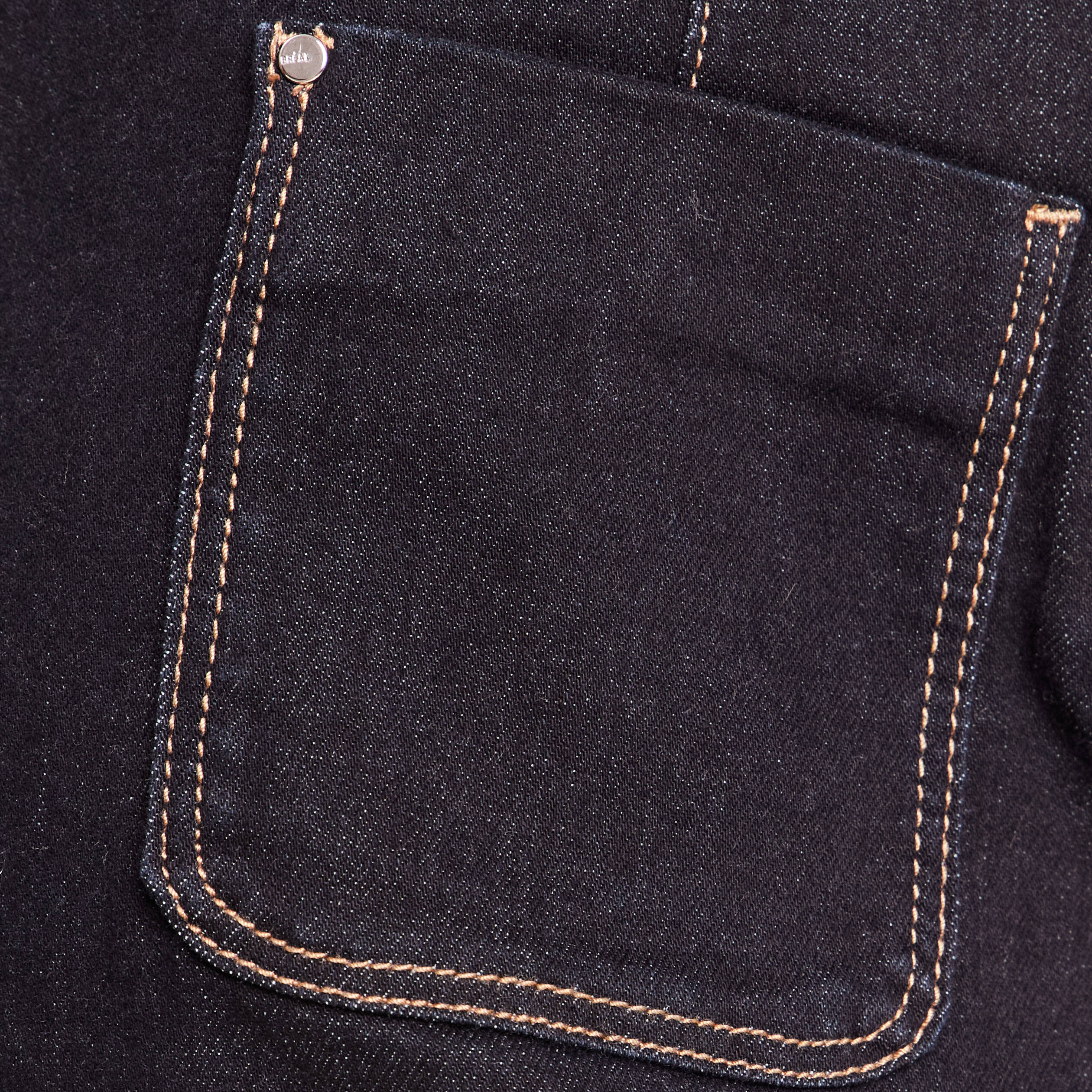 Jupe courte trap&egrave;ze en jean denim brut femme