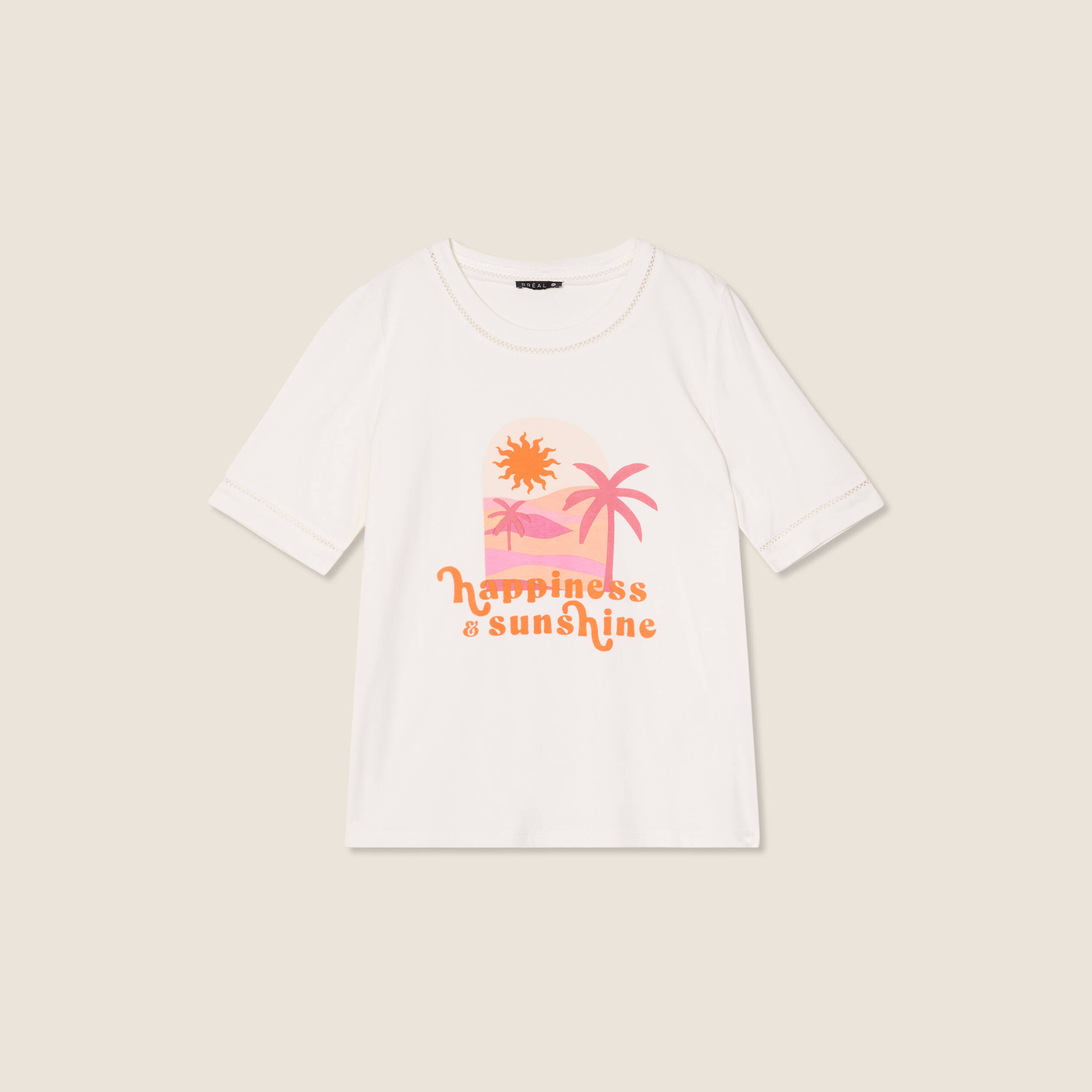 t shirt manches courtes ecru femme T-shirt manches courtes ecru femme