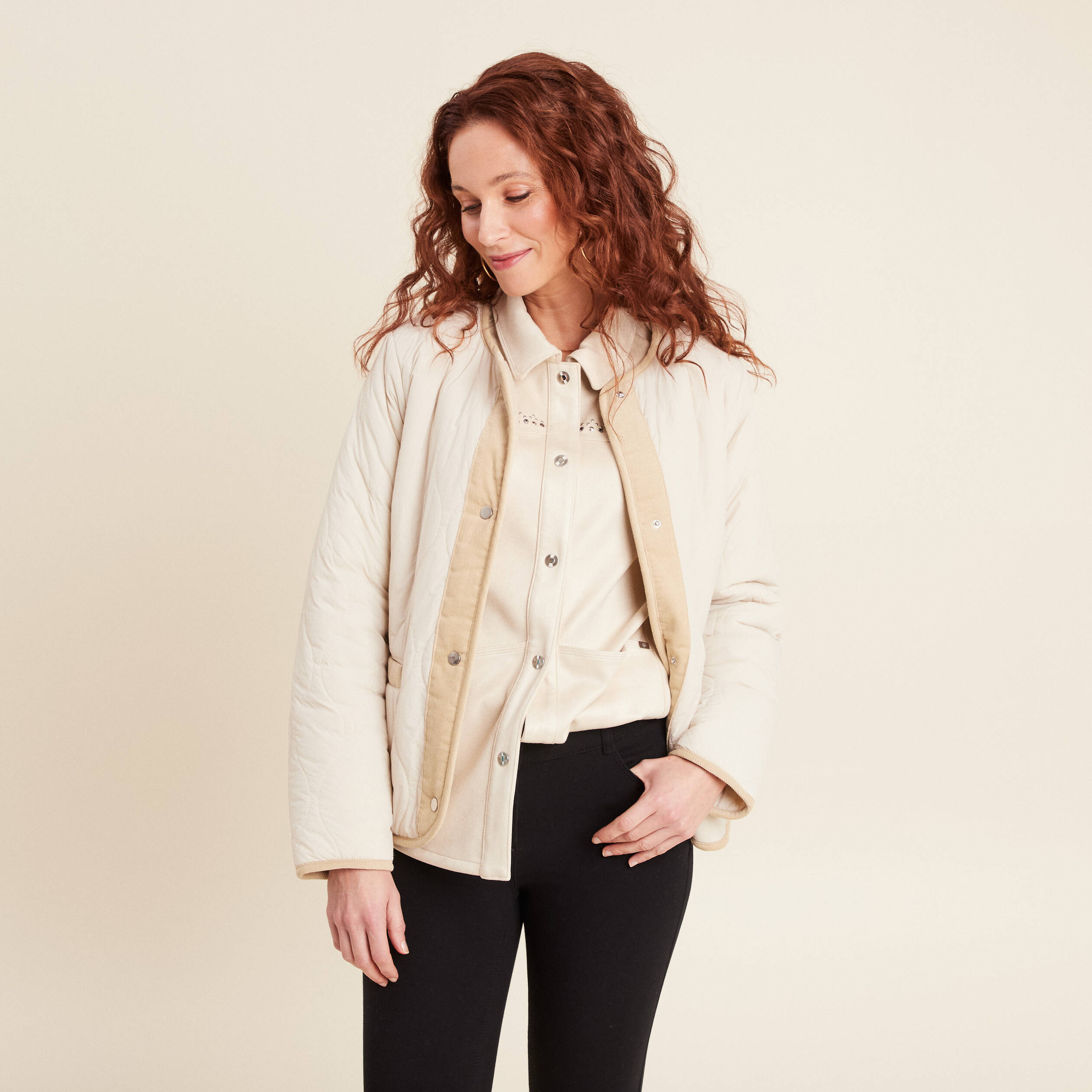 doudoune boutonnee doublee sable femme Doudoune boutonnée doublée sable femme