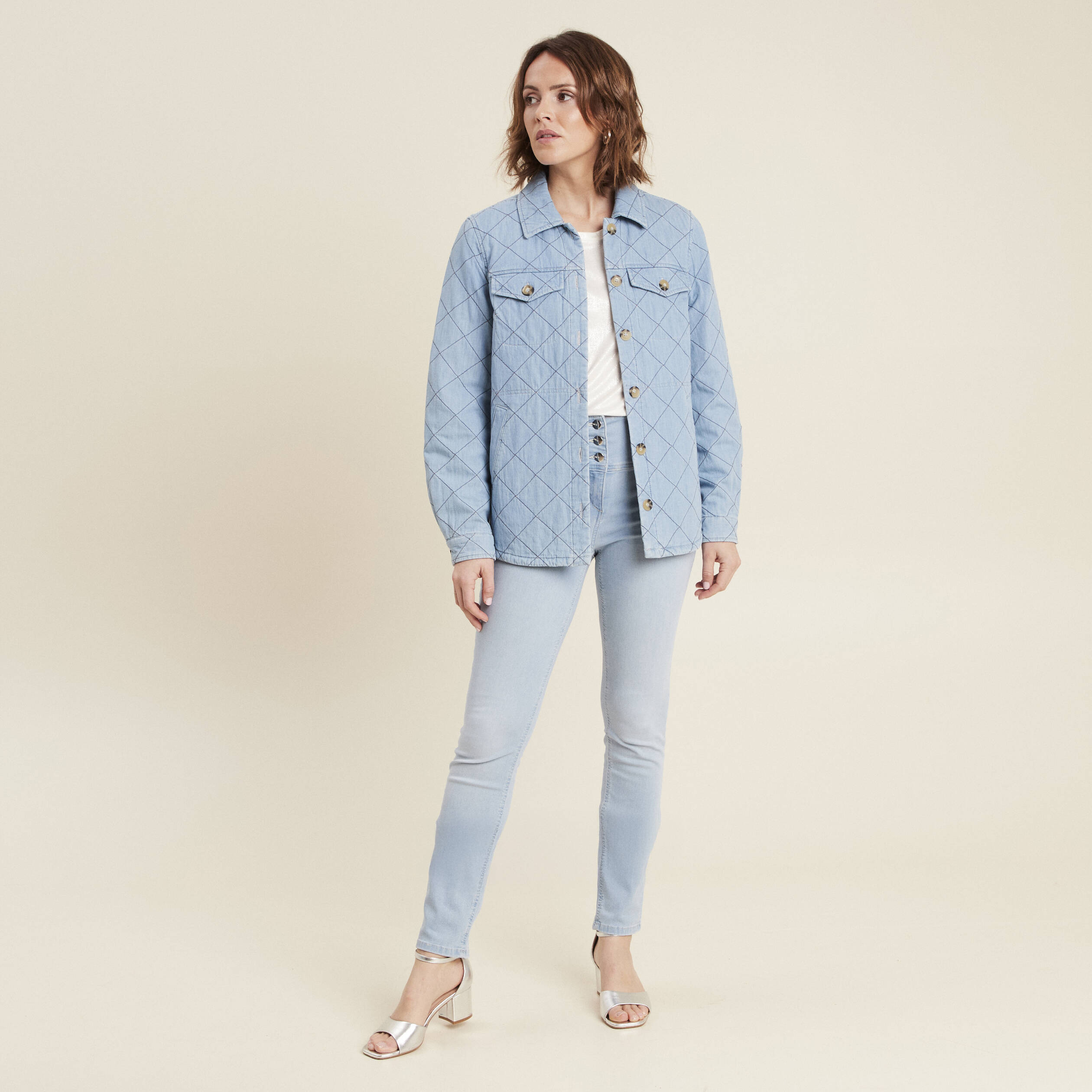 surchemise manches longues denim double stone femme Surchemise manches longues denim double stone femme