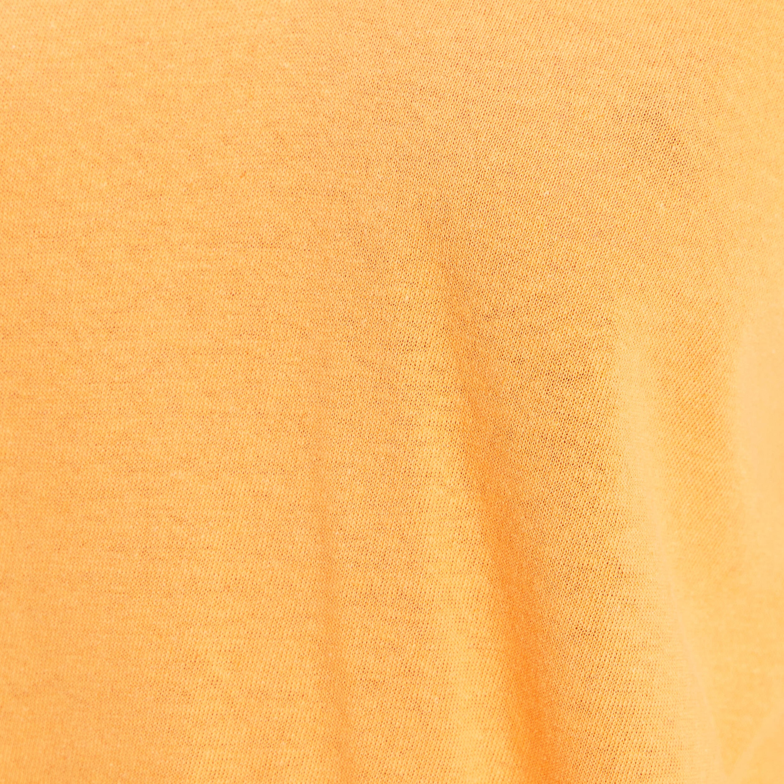 T-shirt col v manches courtes aspect lin orange clair femme