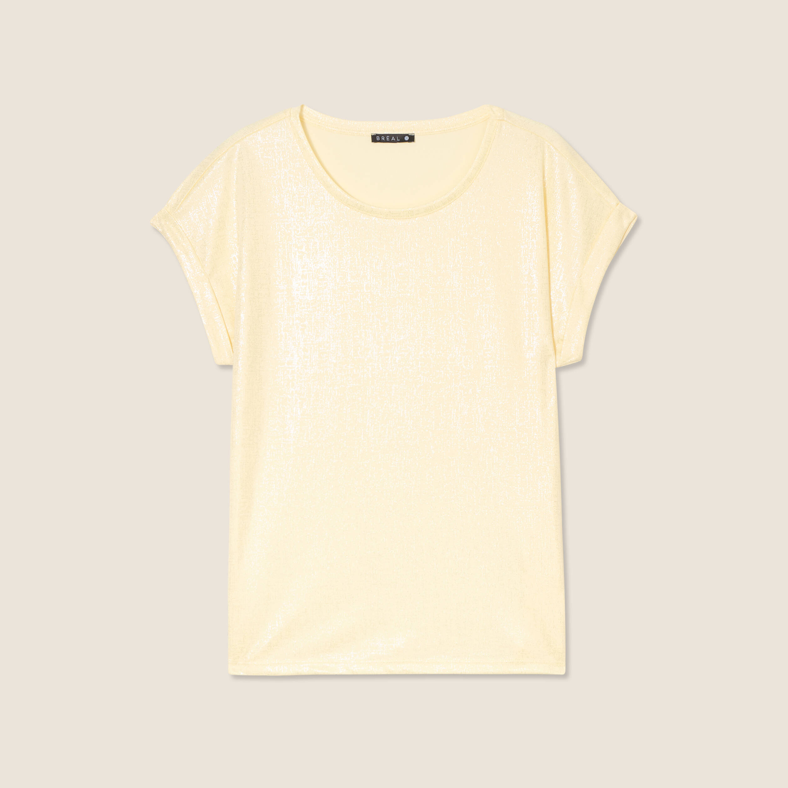 t shirt manches courtes jaune clair femme T-shirt manches courtes jaune clair femme