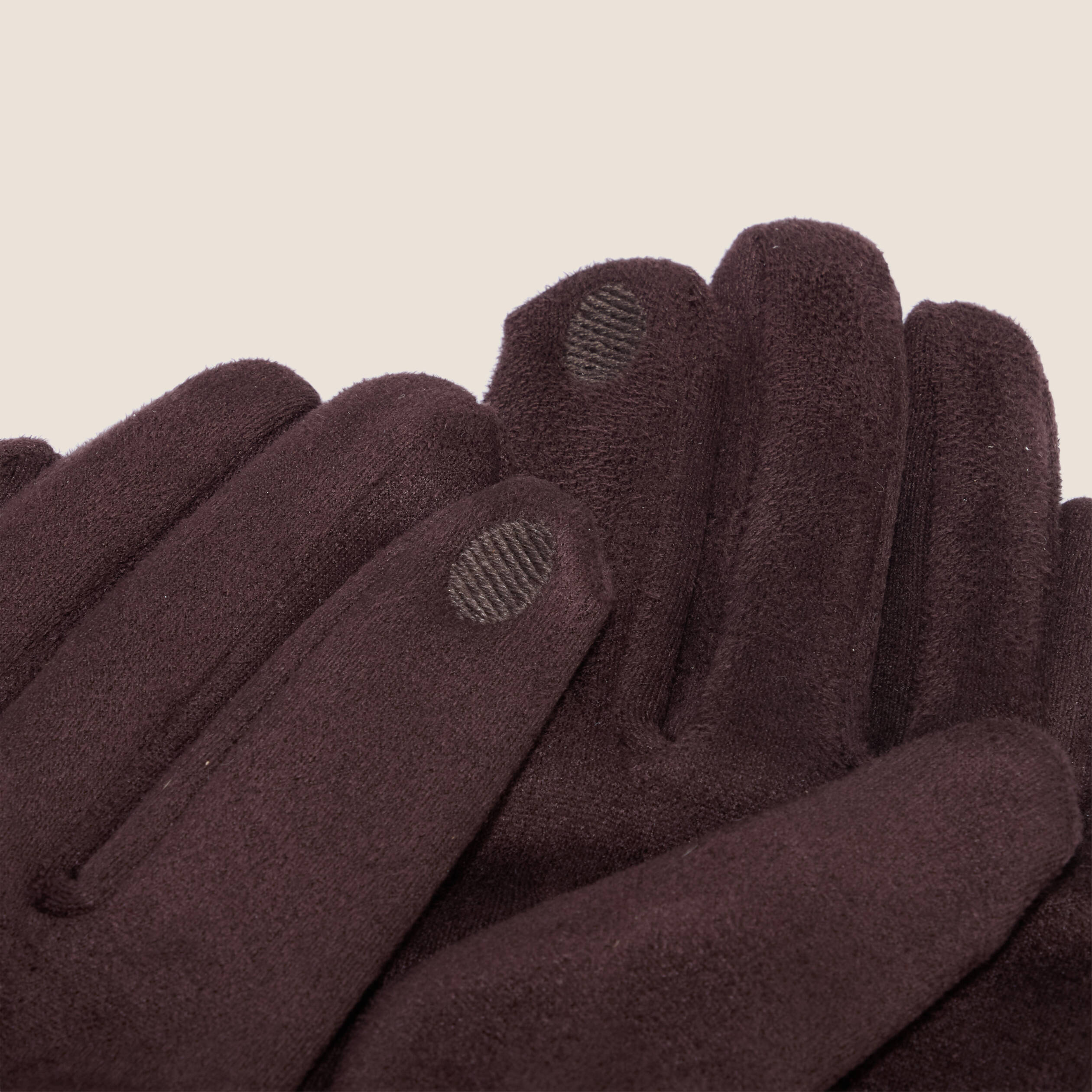 Gants en fausse fourrure marron fonc&eacute; femme