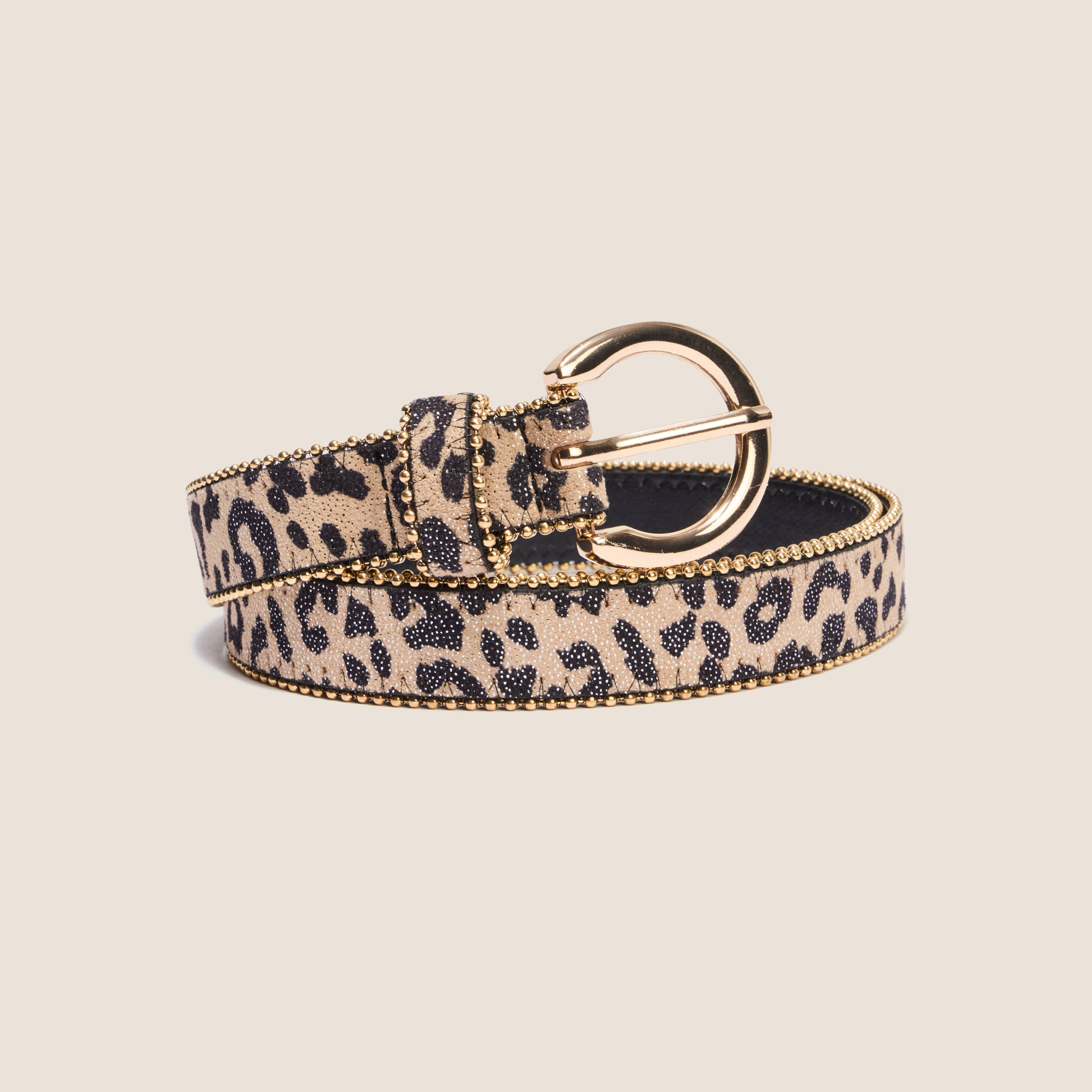 Ceinture fine avec cha&icirc;ne beige femme