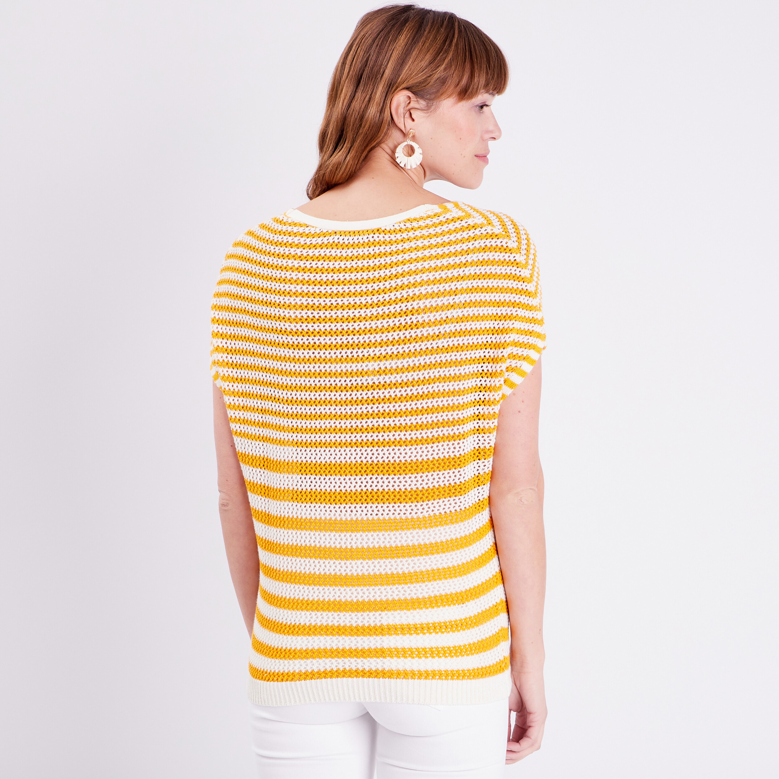 pull manches courtes jaune moutarde femme Pull manches courtes jaune moutarde femme