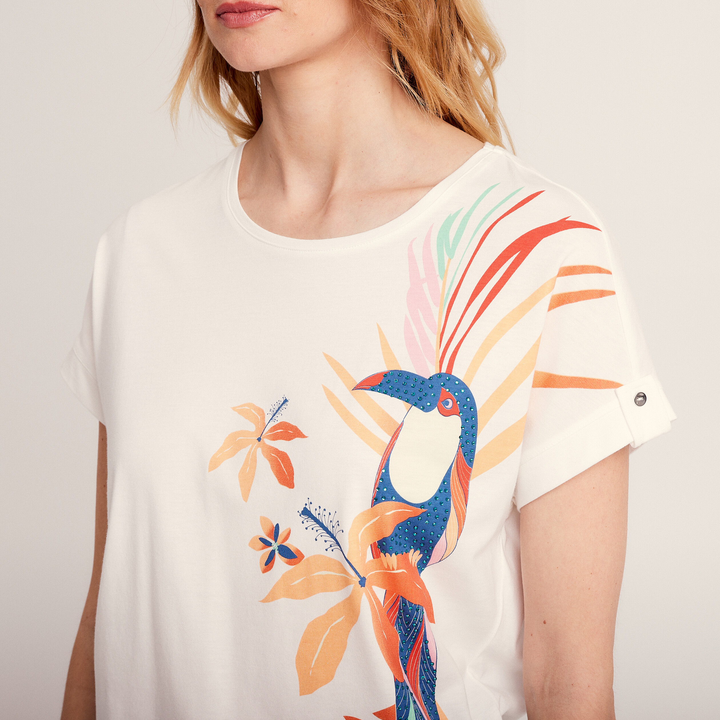t shirt manches courtes ecru femme T-shirt manches courtes ecru femme