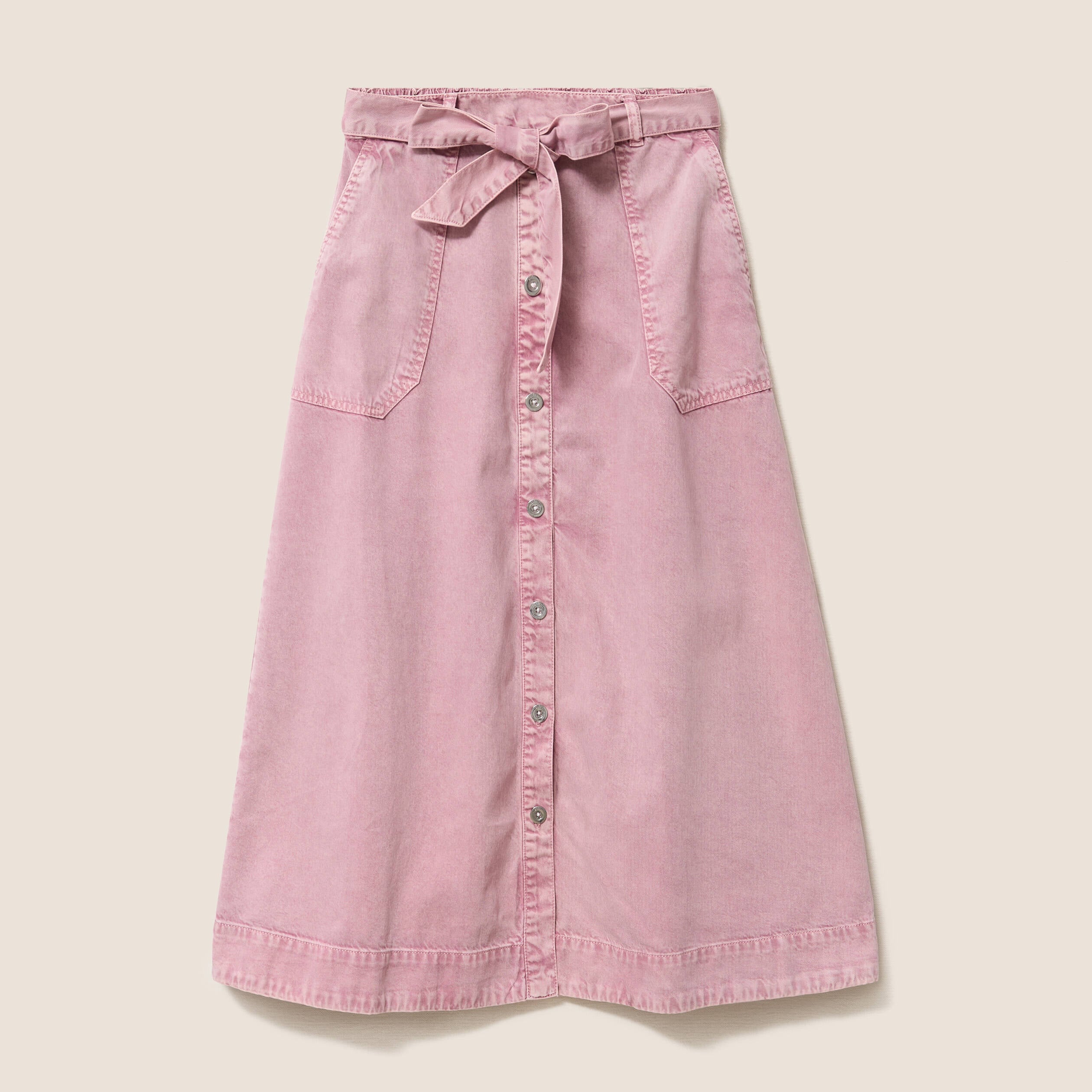 Jupe longue &eacute;vas&eacute;e rose femme