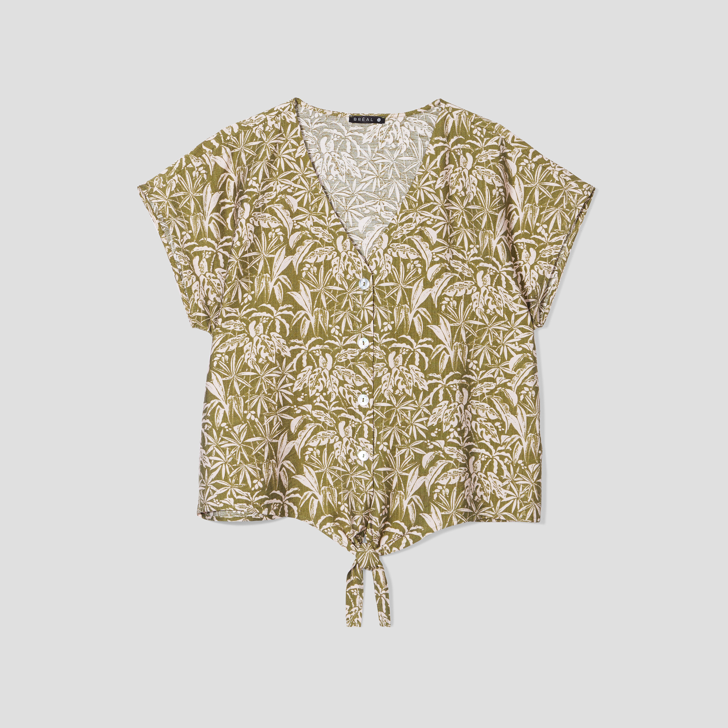 blouse manches courtes ample vert olive femme Blouse manches courtes ample vert olive femme