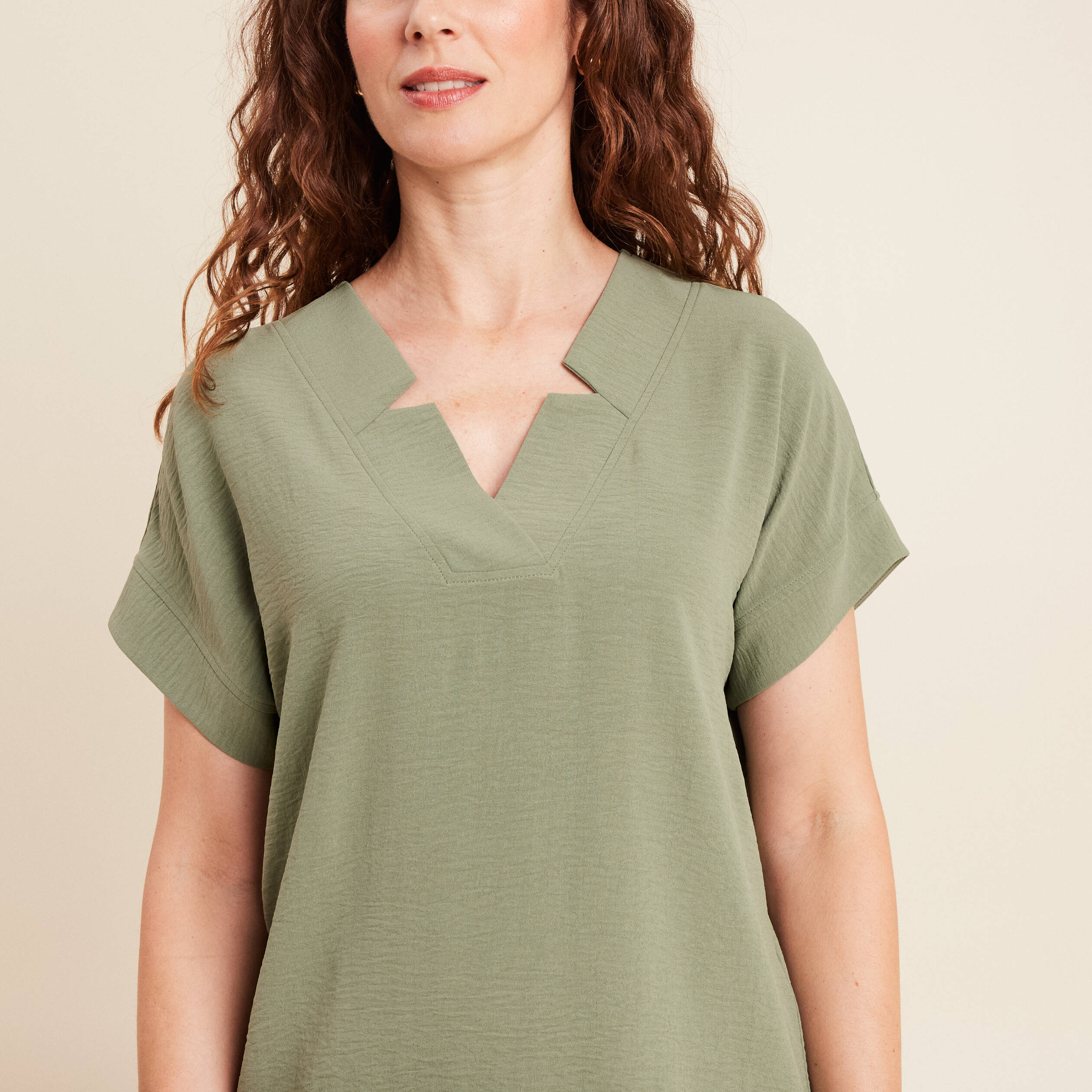 Blouse Fluide Blouse Top Femme Blouse Fluide Manches Courtes Vert