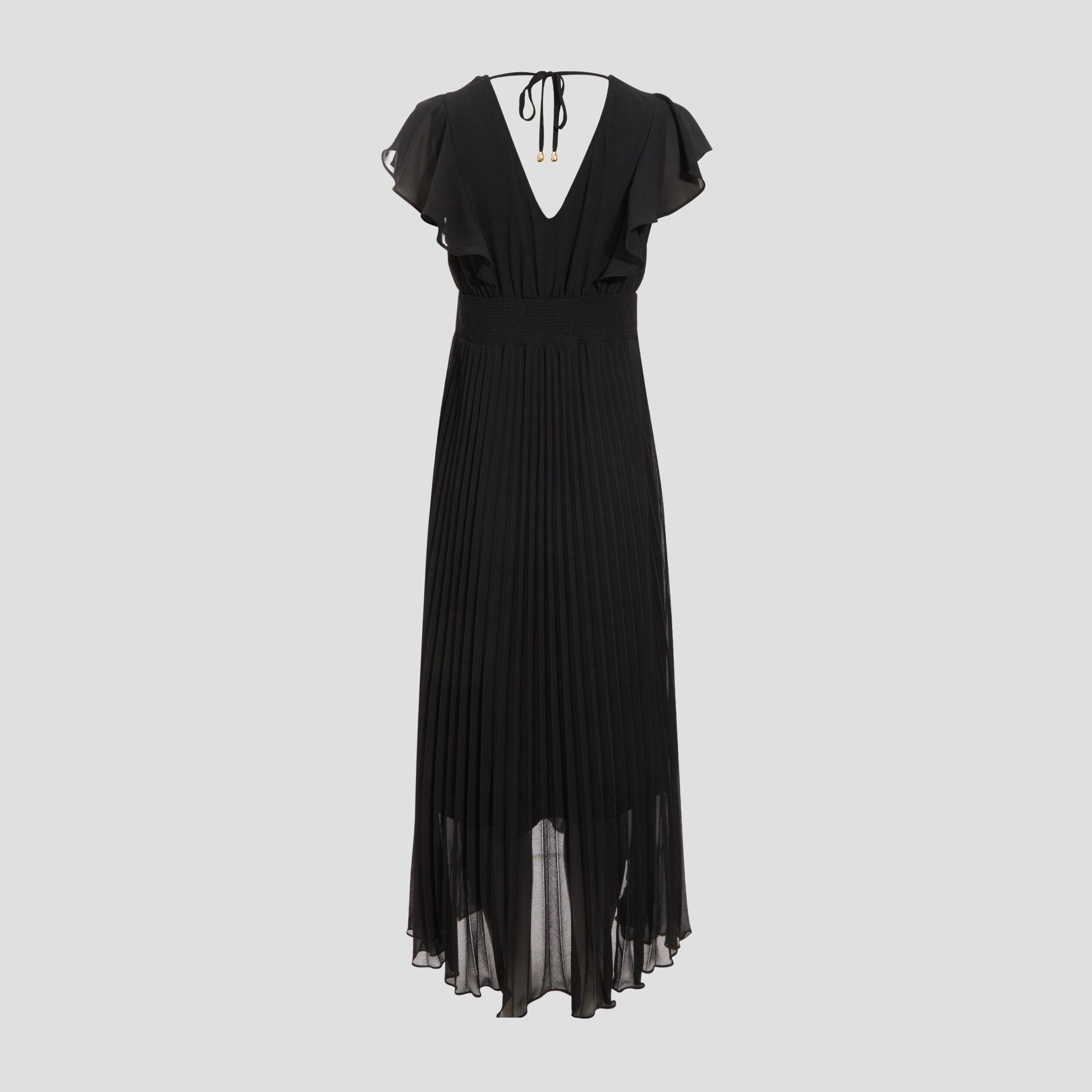 robe longue evasee a volants noir femme Robe longue évasée à volants noir femme