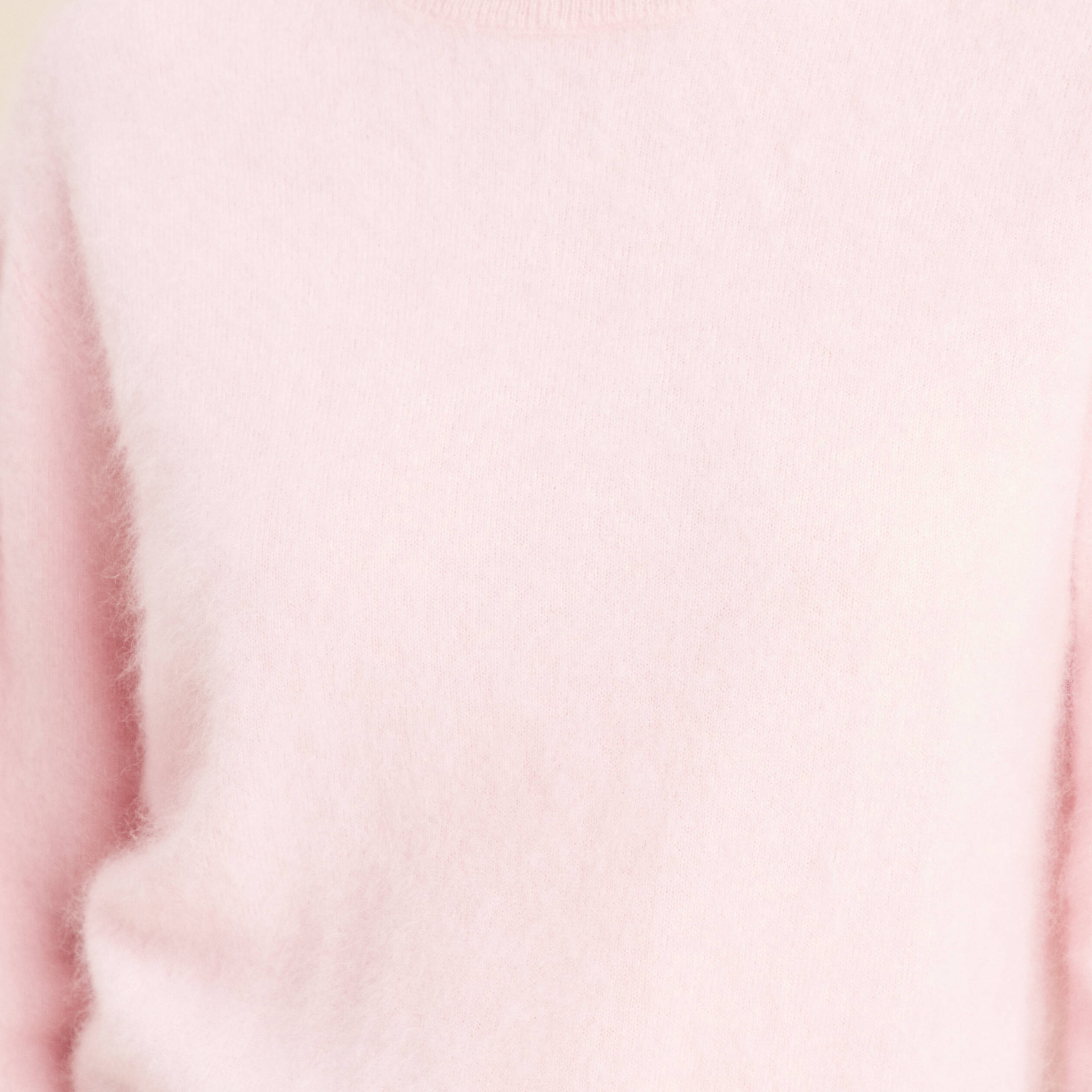 Pull cachemire col montant rose femme