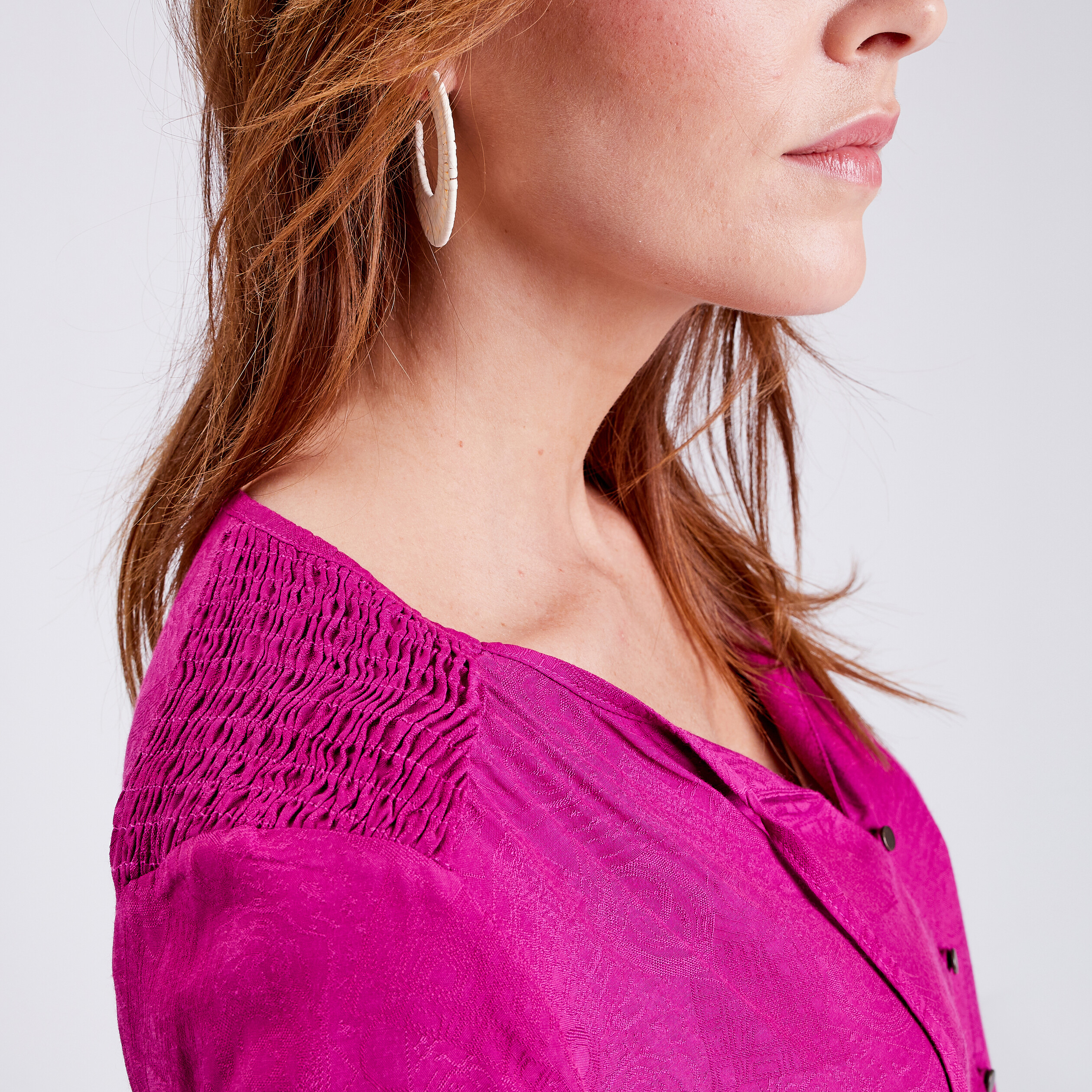 Chemise à manches longues violet clair femme