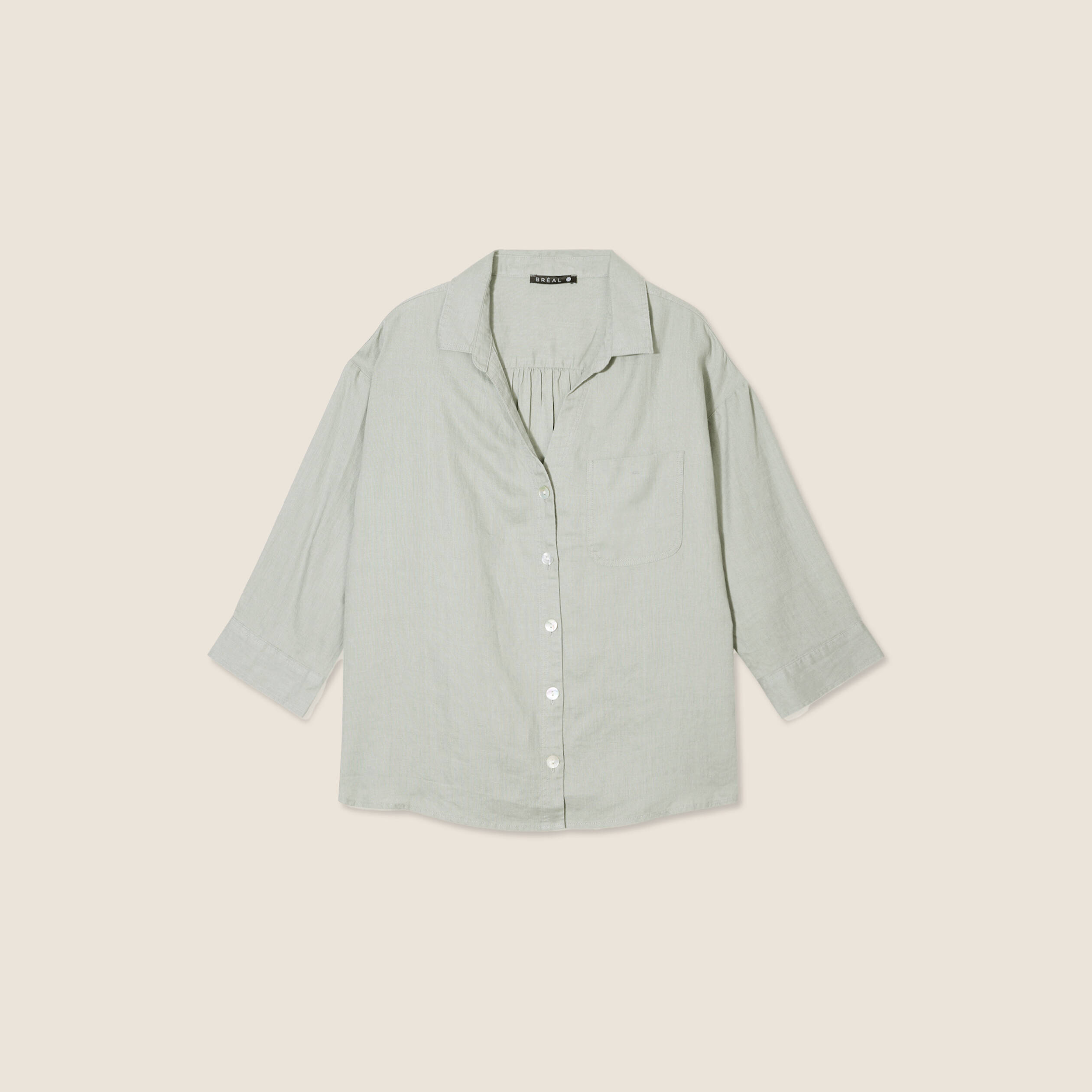 chemise manches 34 vert clair femme Chemise manches 3/4 vert clair femme